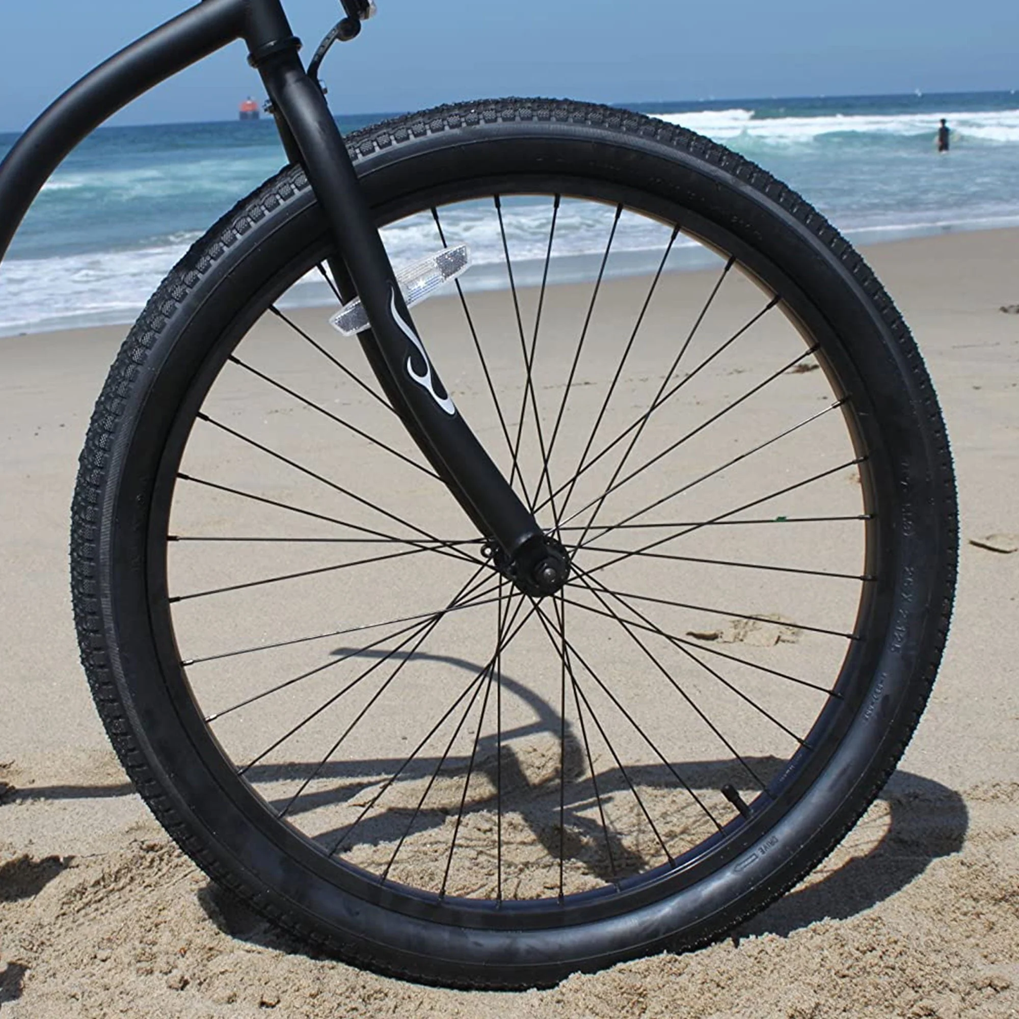 Bruiser Single Speed Men's 26 Inch Beach Cruiser Bike, Black Image 7