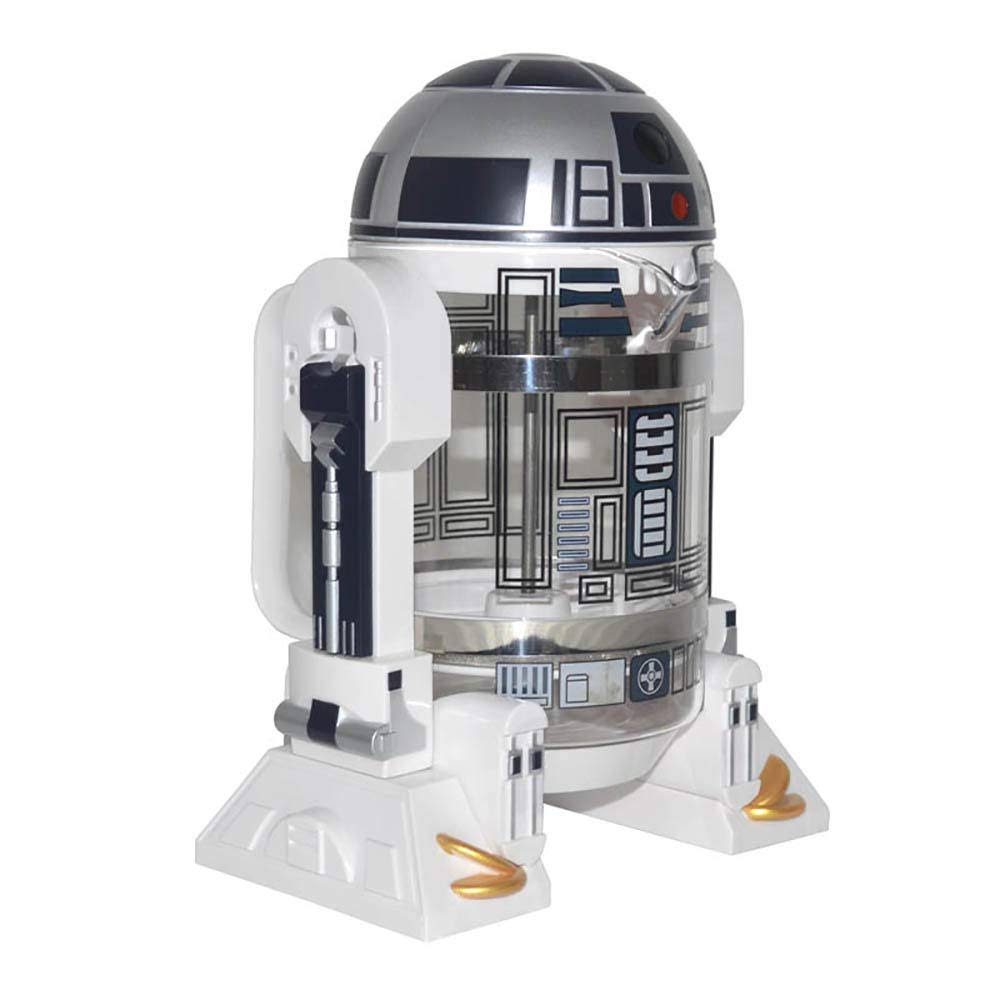 NBCDY Hand Coffee Machine, Creative Robot R2D2 Mini Stainless Steel Filter Coffee Maker, Home Insulation Pressure Pot
