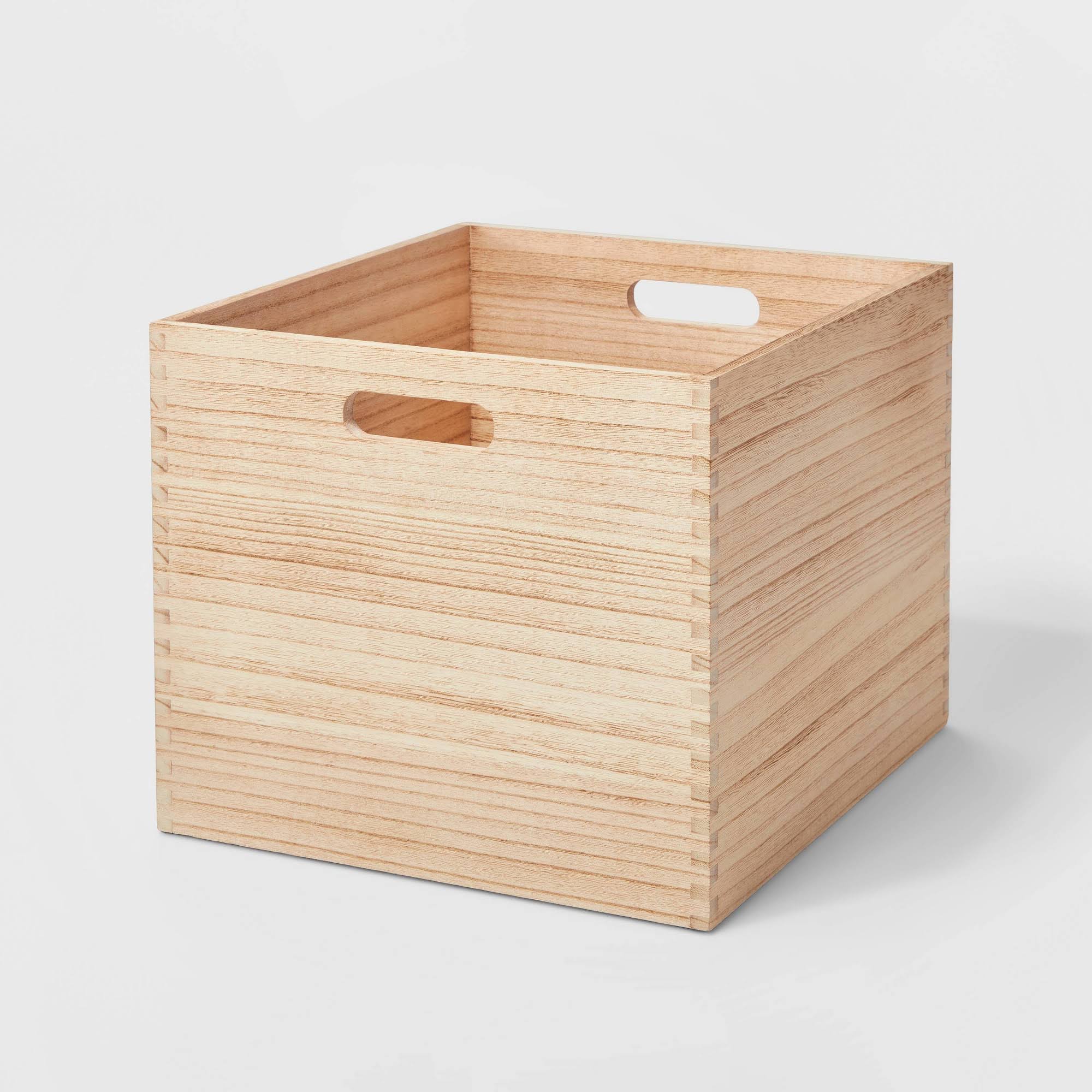 Brightroom Decorative Light Natural Large Wood Crate | Target
