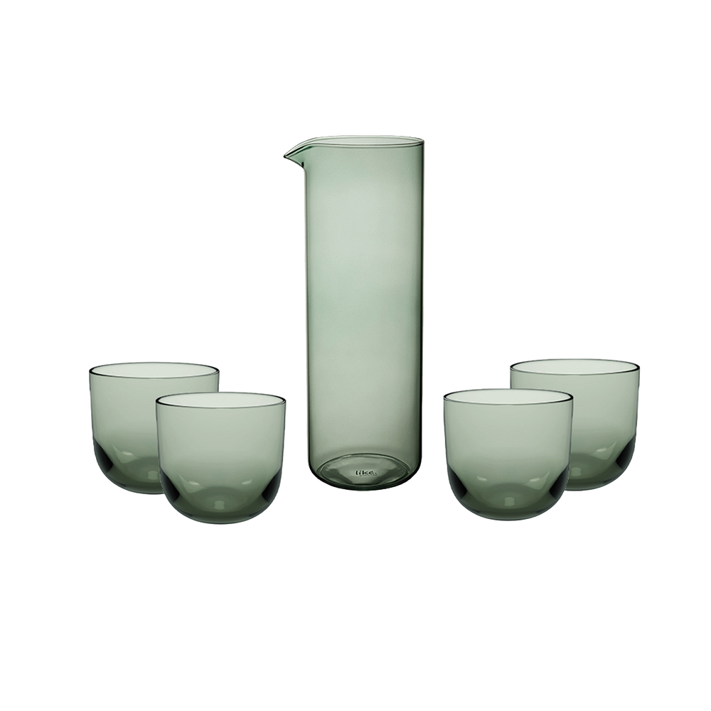 Like Glass Water glasses with pitcher set - Green, 33.9 oz, crystal glass