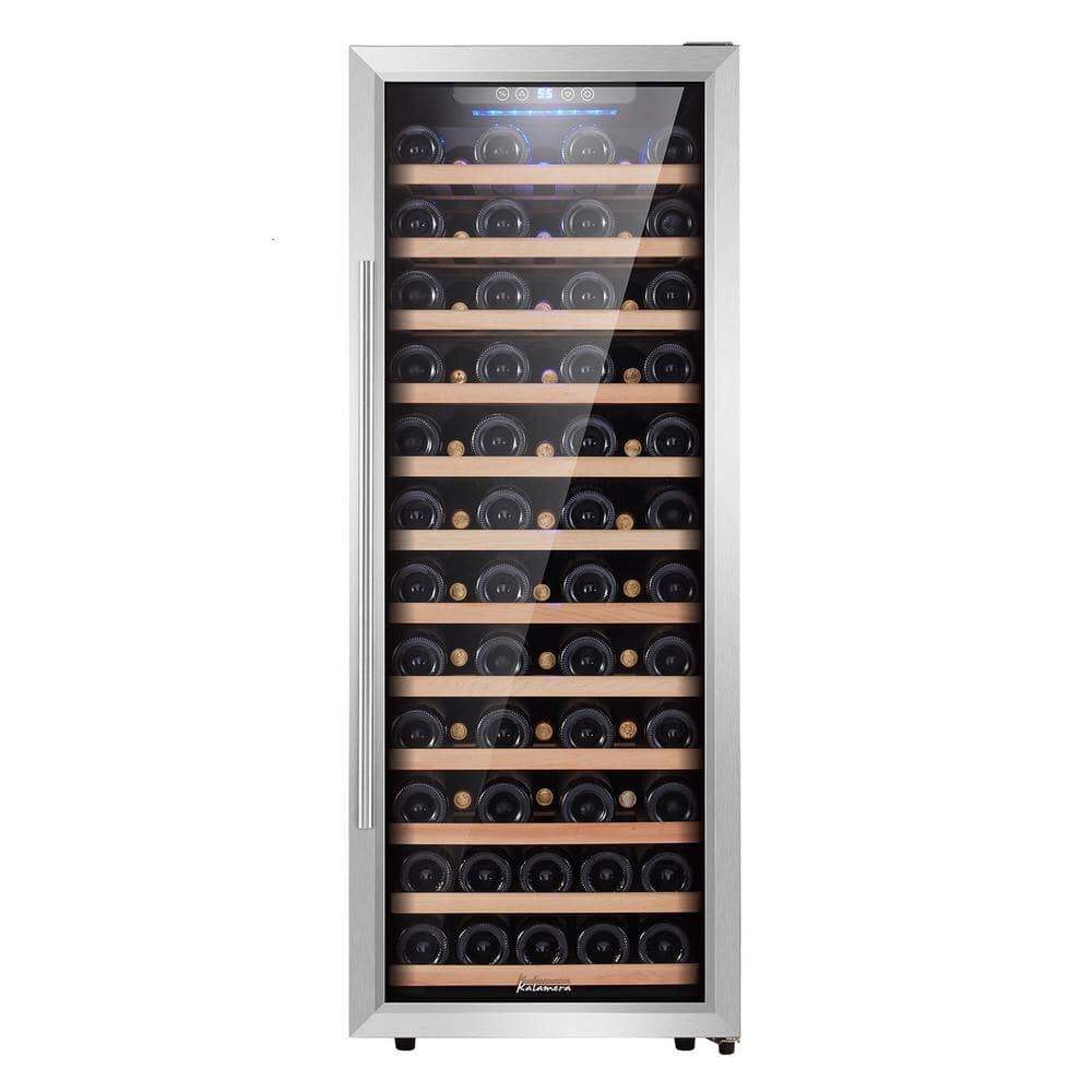 Kalamera 80 Bottle Single Zone Freestanding Compressor Wine Cooler, Black