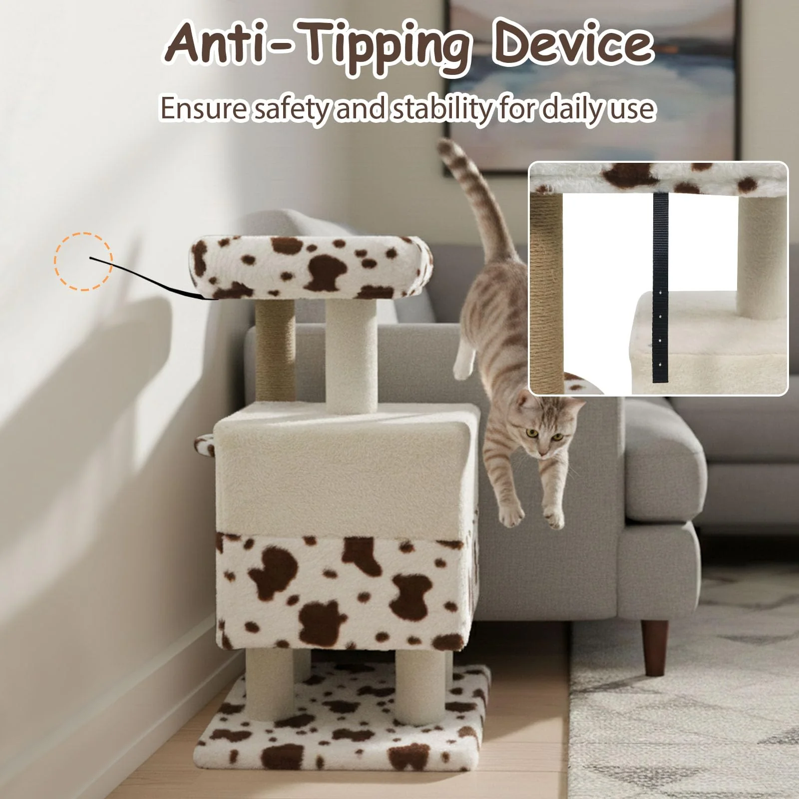 Tangkula 30 Inch Small Cat Tree with Jute Scratching Post