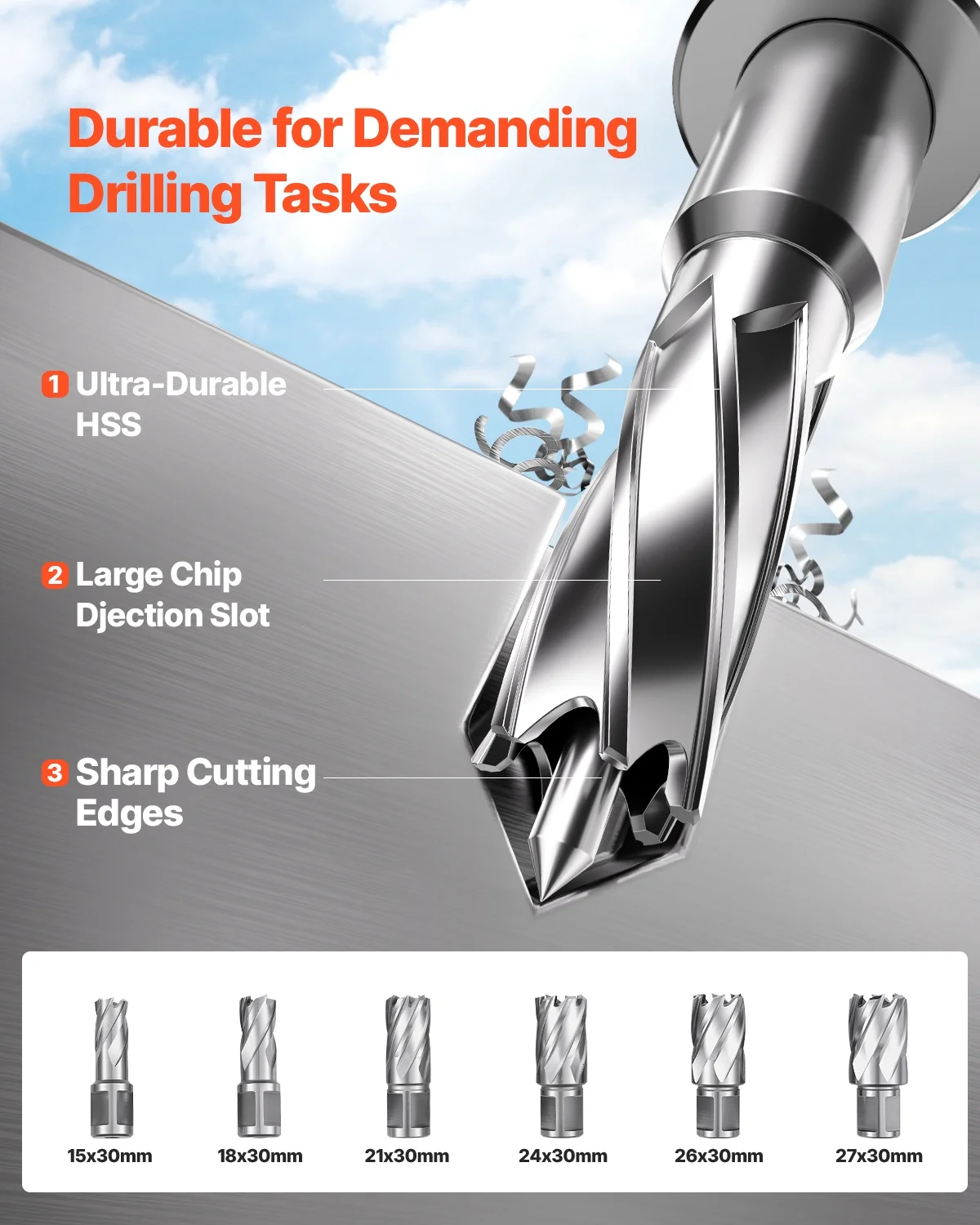 Magnetic Drill, 1450W Motor 2 in Boring Diameter, 2878 lbf Portable Electric Mag Drill Press, with 6 Coring Bits, Variable Speed, Drilling Machine for Metal Surface, Home Improvement Industry Image 4