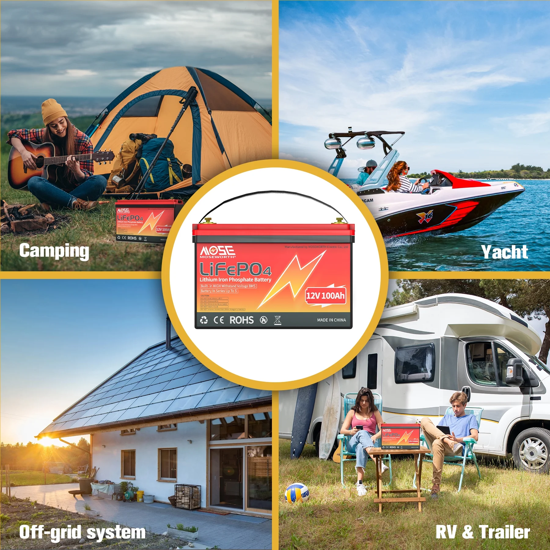 12V 100Ah LiFePO4 Lithium Battery, RV,Solar,Trolling Motor,Camping,Marine,off-Grid,Group 31 15000+Deep Cycles Battery,Low Temp Cut off - Image 9