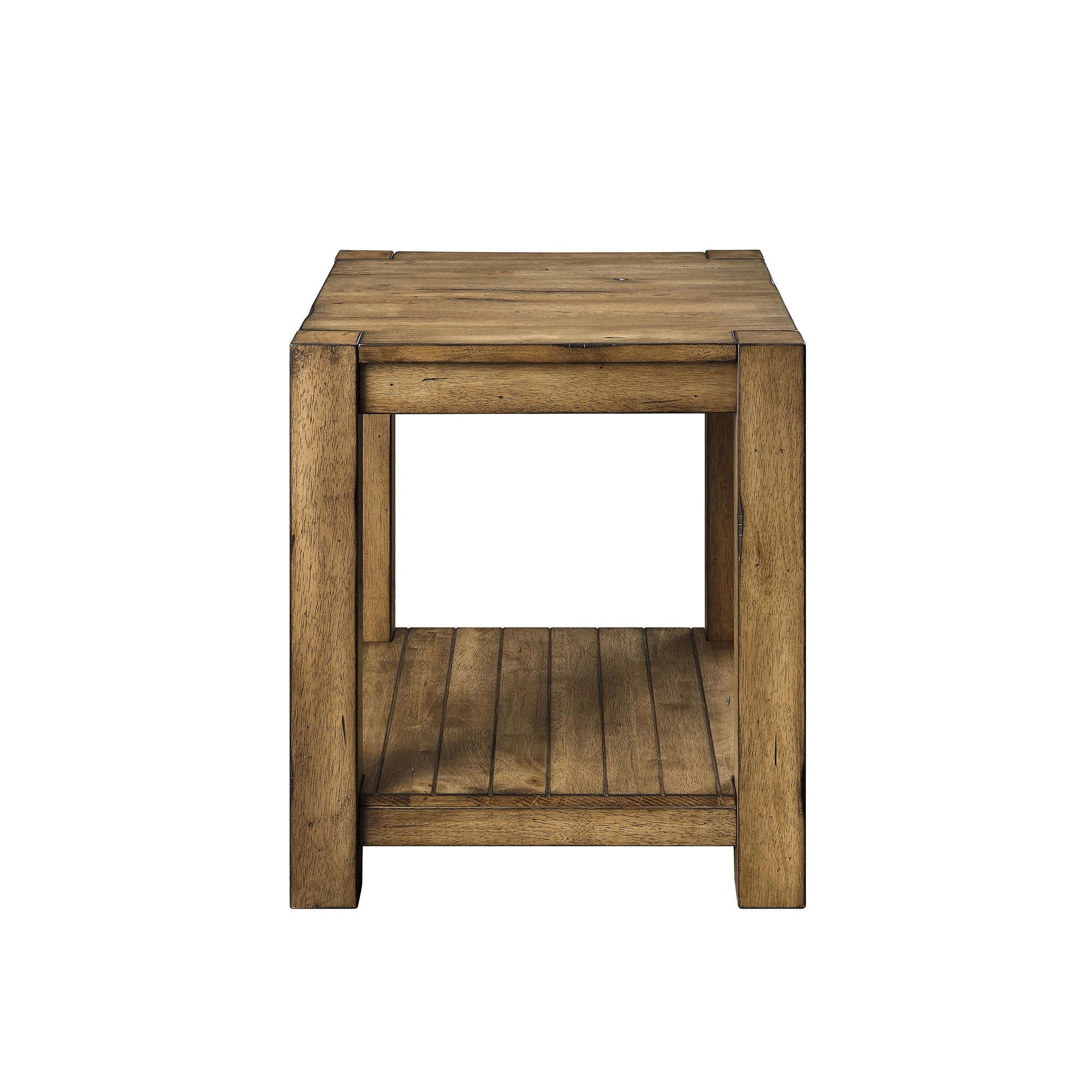 Better Homes & Gardens Bryant Solid Wood End Table, Rustic Maple Brown Finish