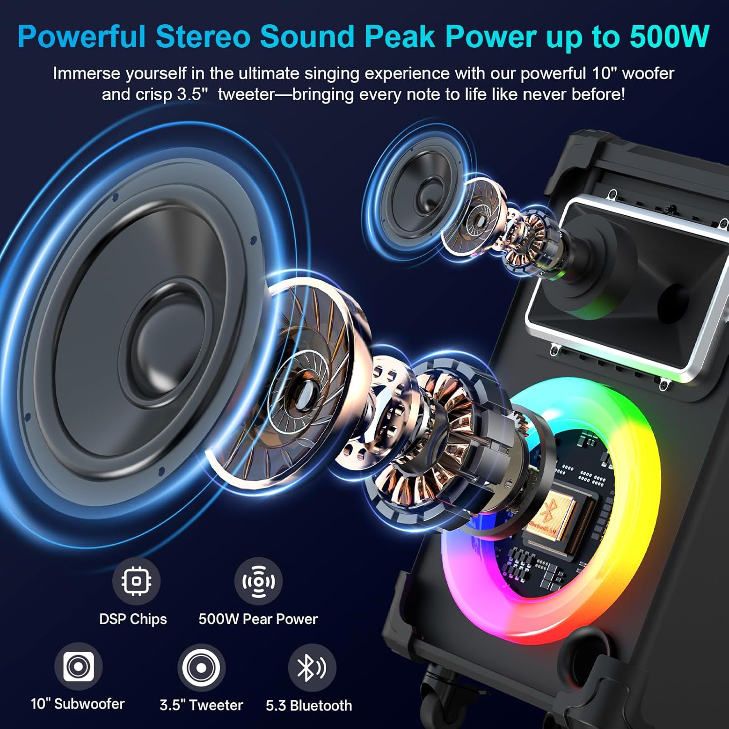 JYX Karaoke Machine with 2 Wireless Mics  10