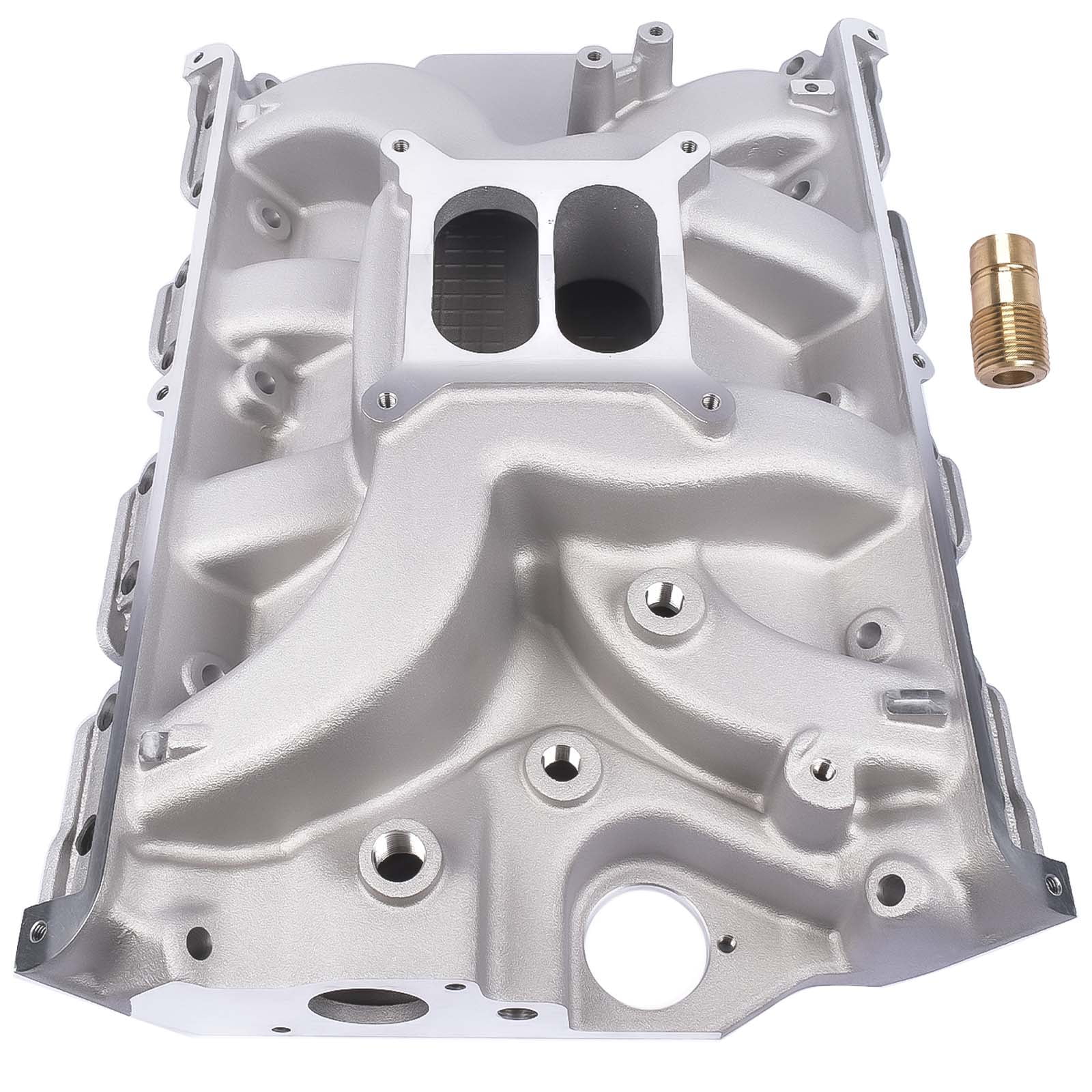 Aluminum Dual Plane Intake Manifold Satin 7105 for Ford FE 390, 406, 410, 427 428ci - Image 2