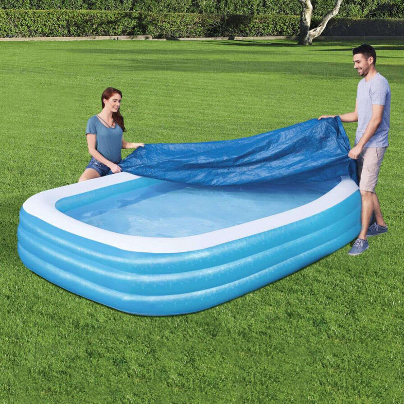 Bâche de protection piscine gonflable rectangulaire Bestway 183x305cm