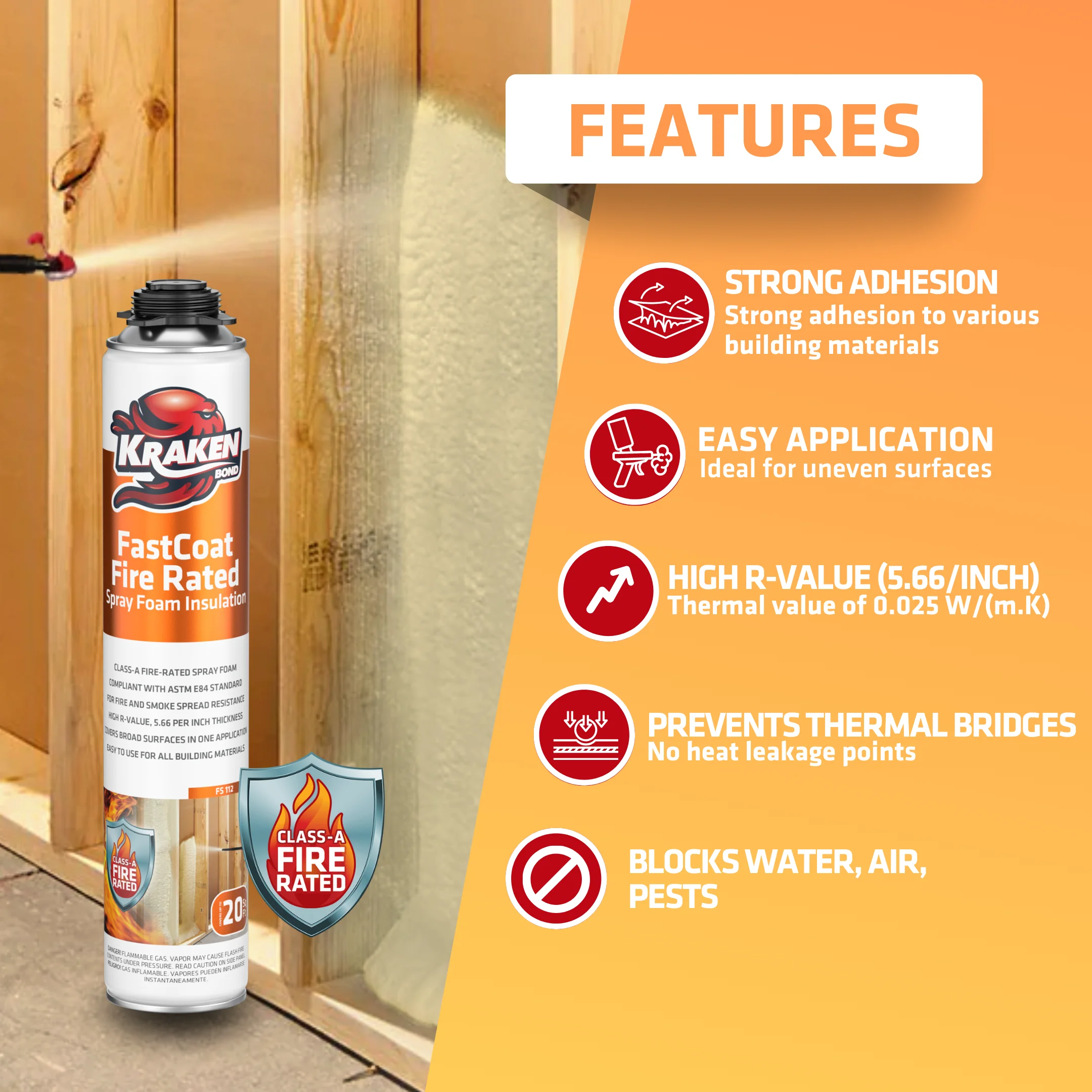 Fastcoat Spray Foam Insulation Kit, Class A Fire Rated, 240 Board Feet, Closed Cell 12 Pack Set - Image 7