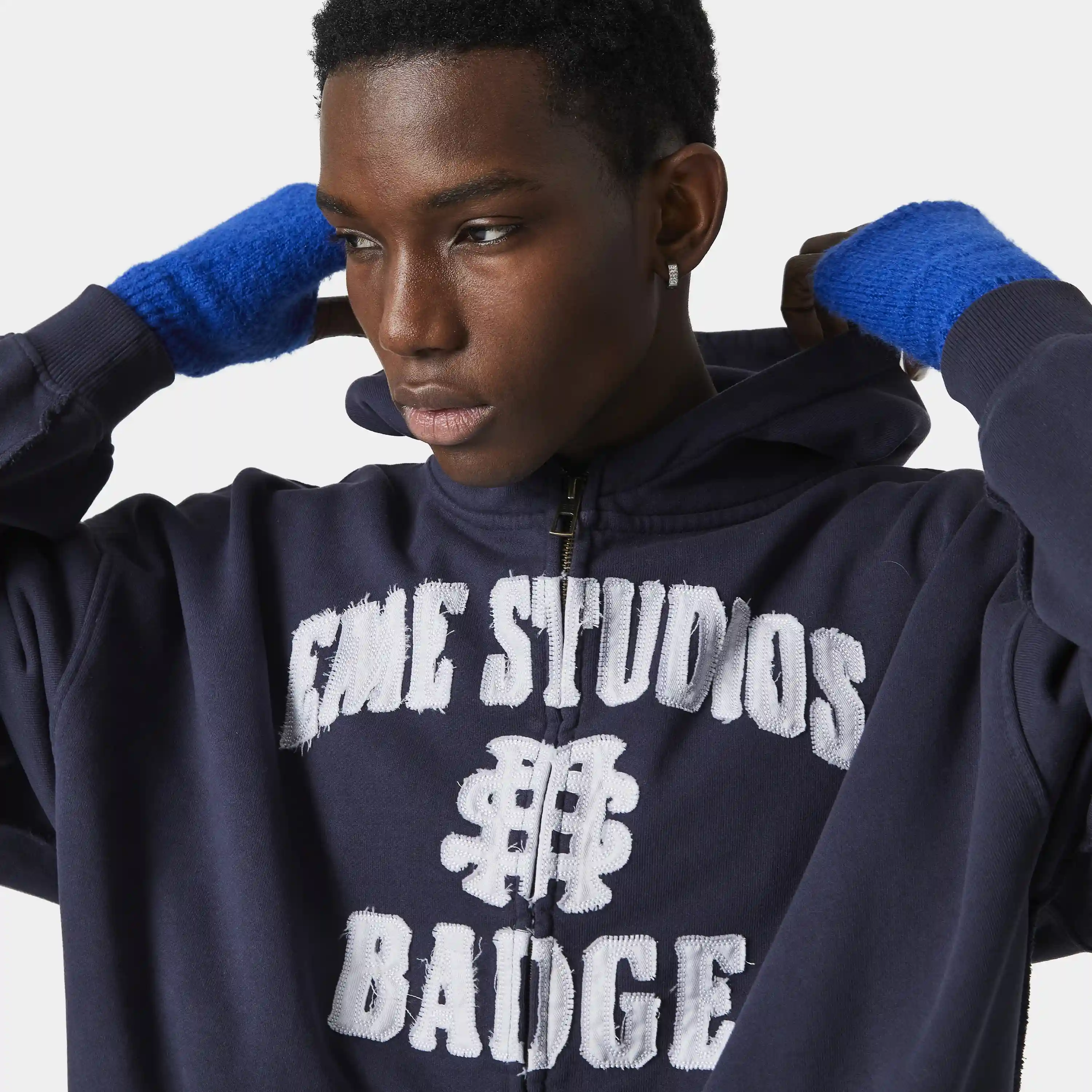 Badge Navy Full Zip