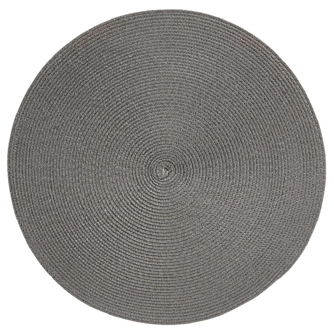 Set de table rond effet paille gris uni ø38 cm