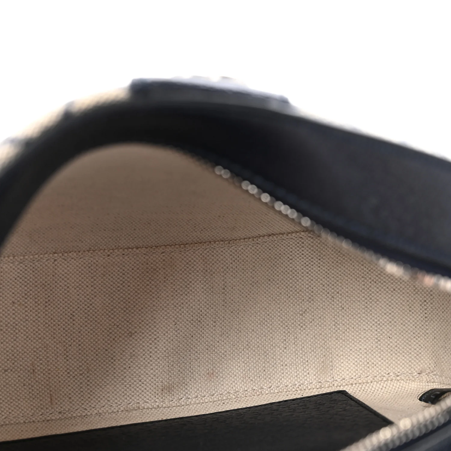 GG Supreme Monogram Textured Dollar Calfskin Web Small Ophidia Camera Bag Beige Blue