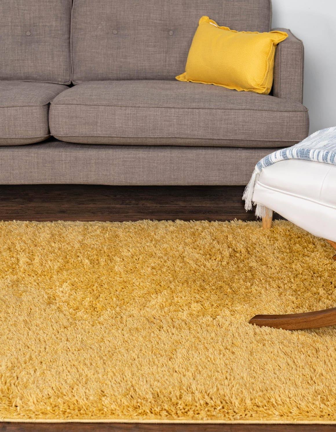 eSale Everyday Shag 4x6 Yellow Area Rug