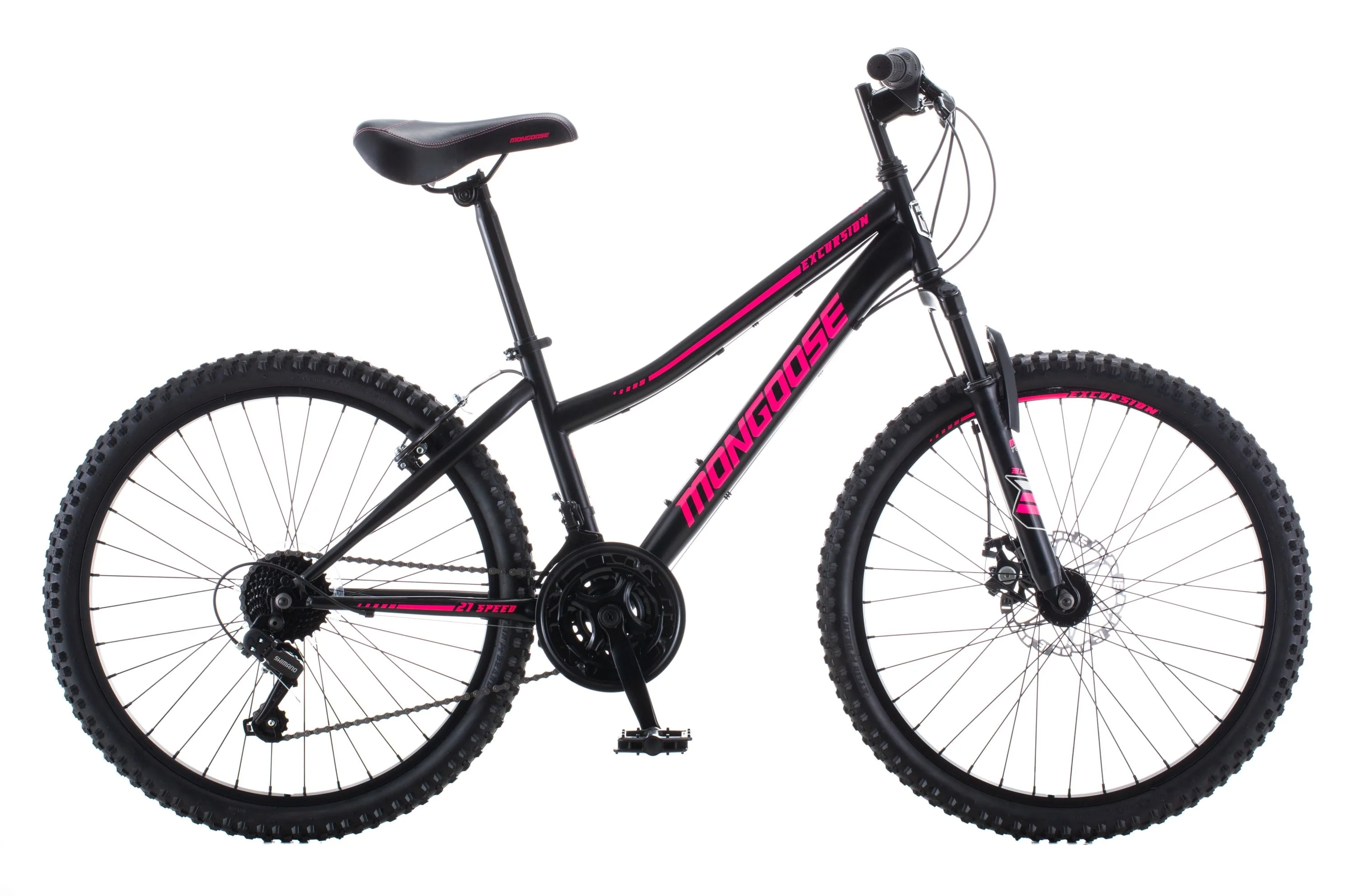 24 in Excursion Unisex Mountain Bike, Black, 21 Speeds Image 8