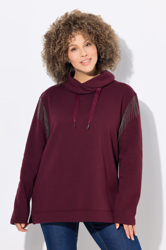 Chain Fringe Turtleneck Sweatshirt
