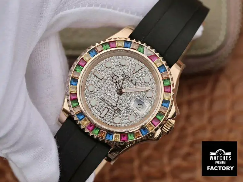 Rolex Oyster Perpetual Yacht Master 116695 Silver Diamonds Dial