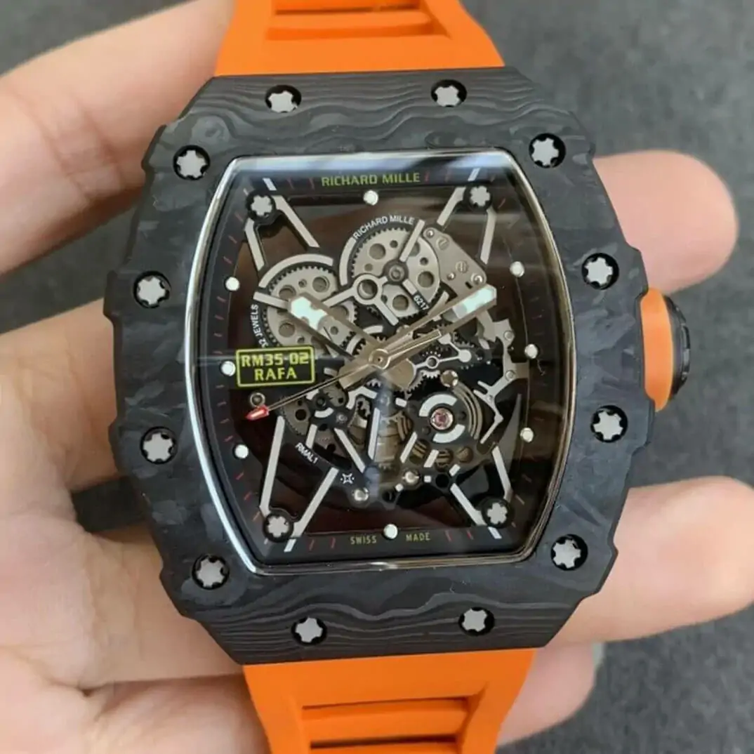 Richard Mille RM35-02 KV Factory Orange Rubber Strap