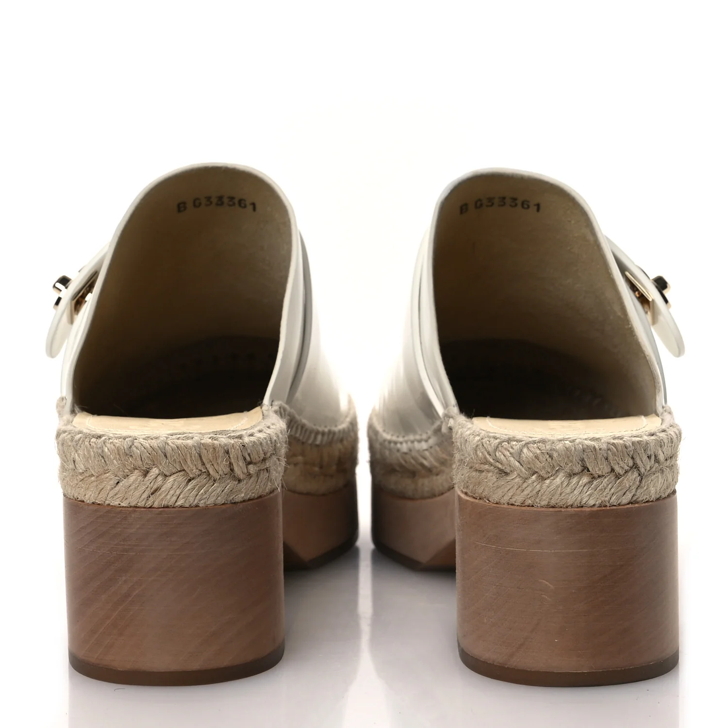 Patent Calfskin CC Turn Lock Clog 39 White