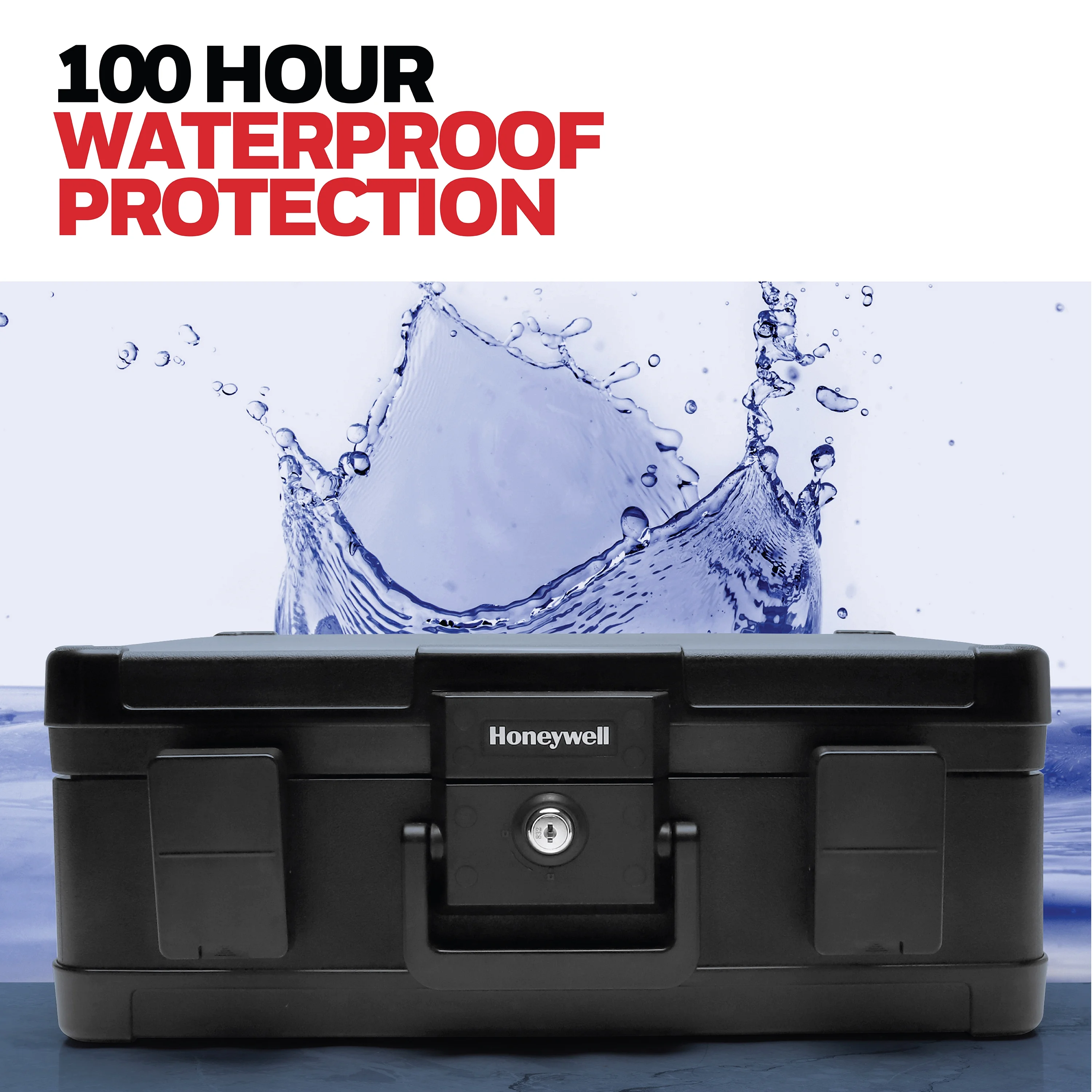 Premium Waterproof Fire Resistant Chest Safe, Key Lock, Large 0.39 cu ft, Black - Image 5