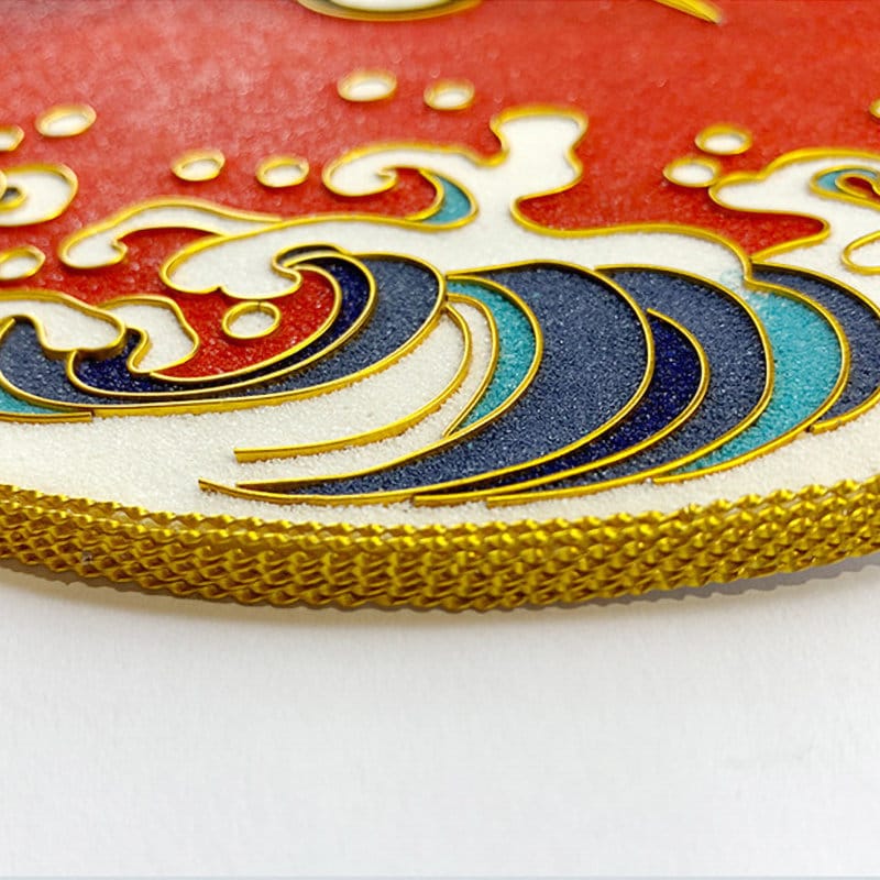 Crowned Crane and Waves, Beginner Cloisonné Enamel DIY Kit, with Tutorial& All Tools
