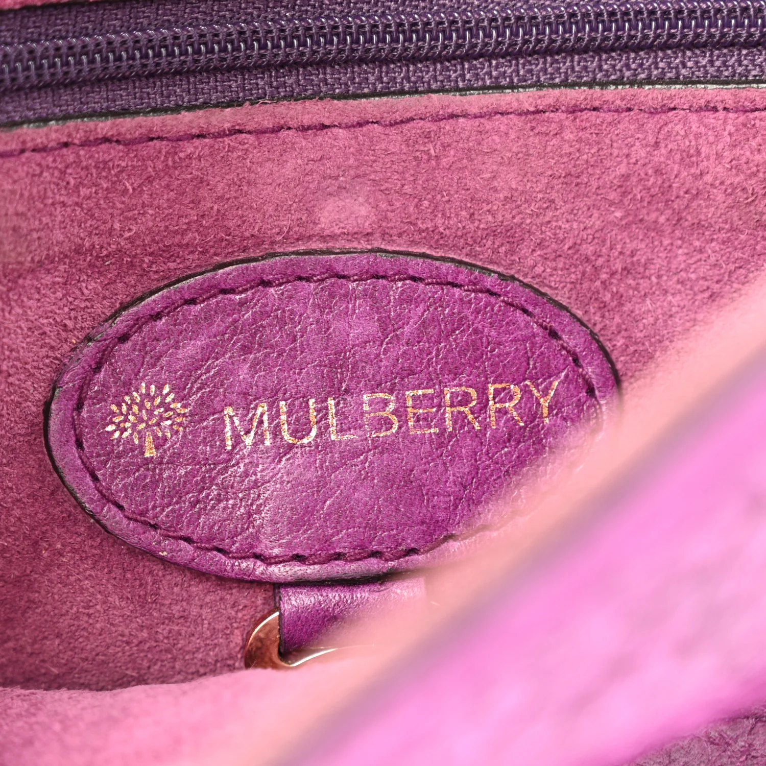 Heavy Grain Calfskin Small Margaret Crossbody Purple