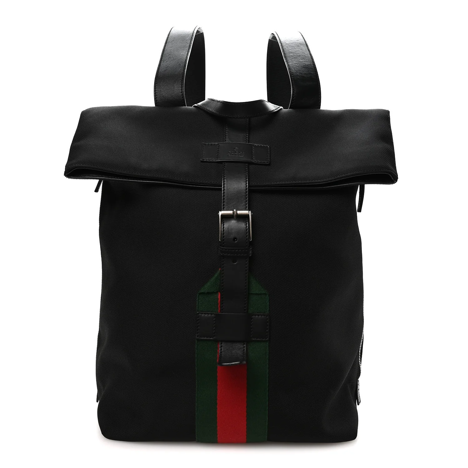 Techno Canvas Web Single Buckle Backpack Black