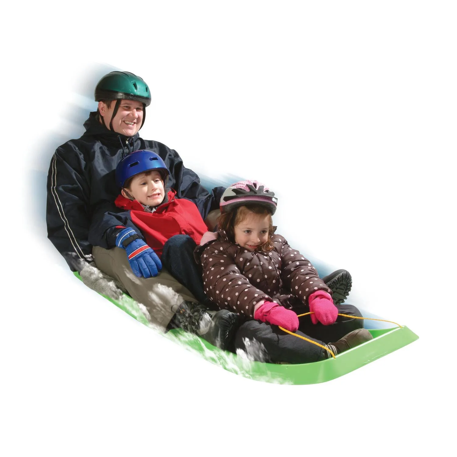 66" Family Fun Toboggan Four Rider Sled Lime 1136-Color:Lime(Lime) - Image 2