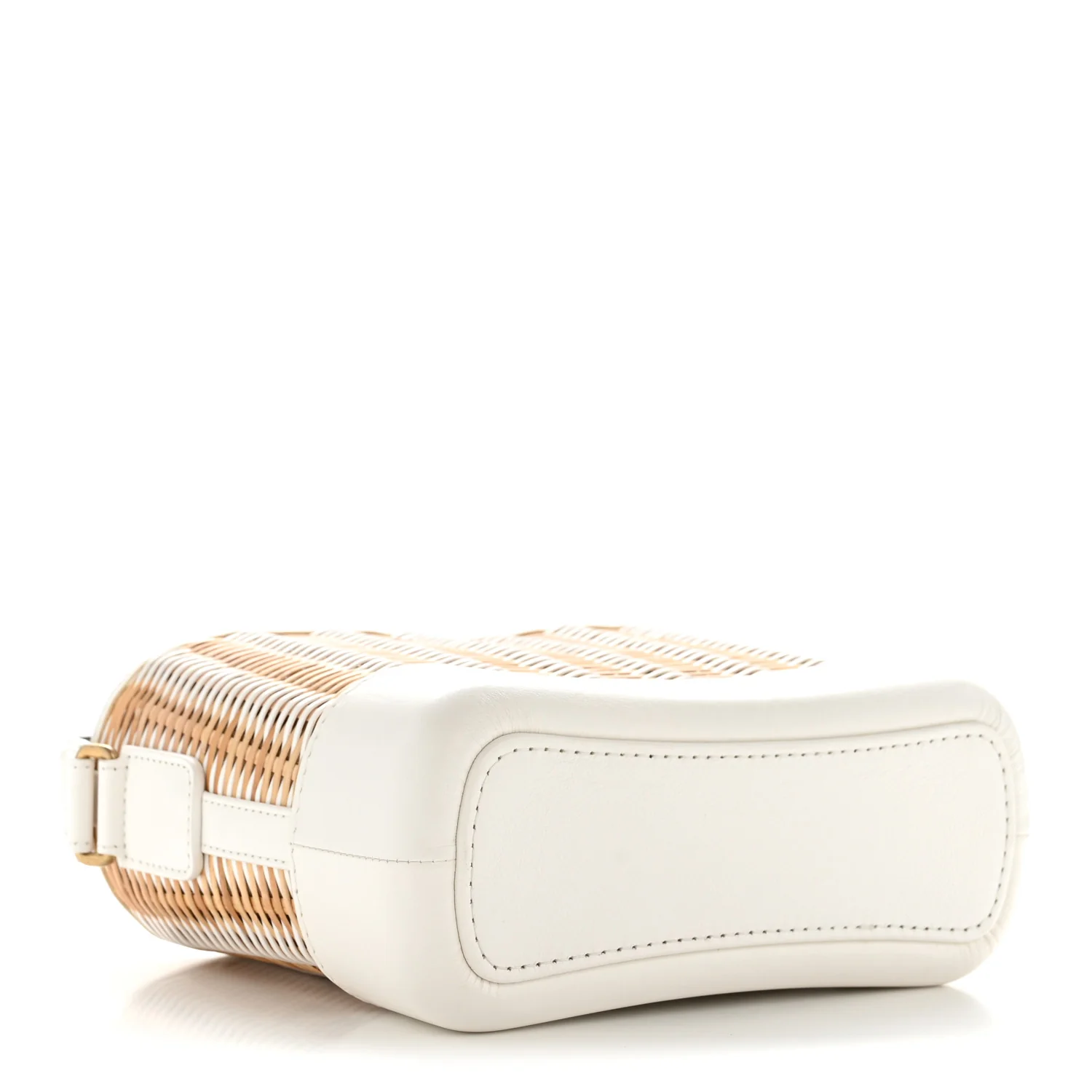 Rattan Calfskin Small Gabrielle Hobo Beige Ivory