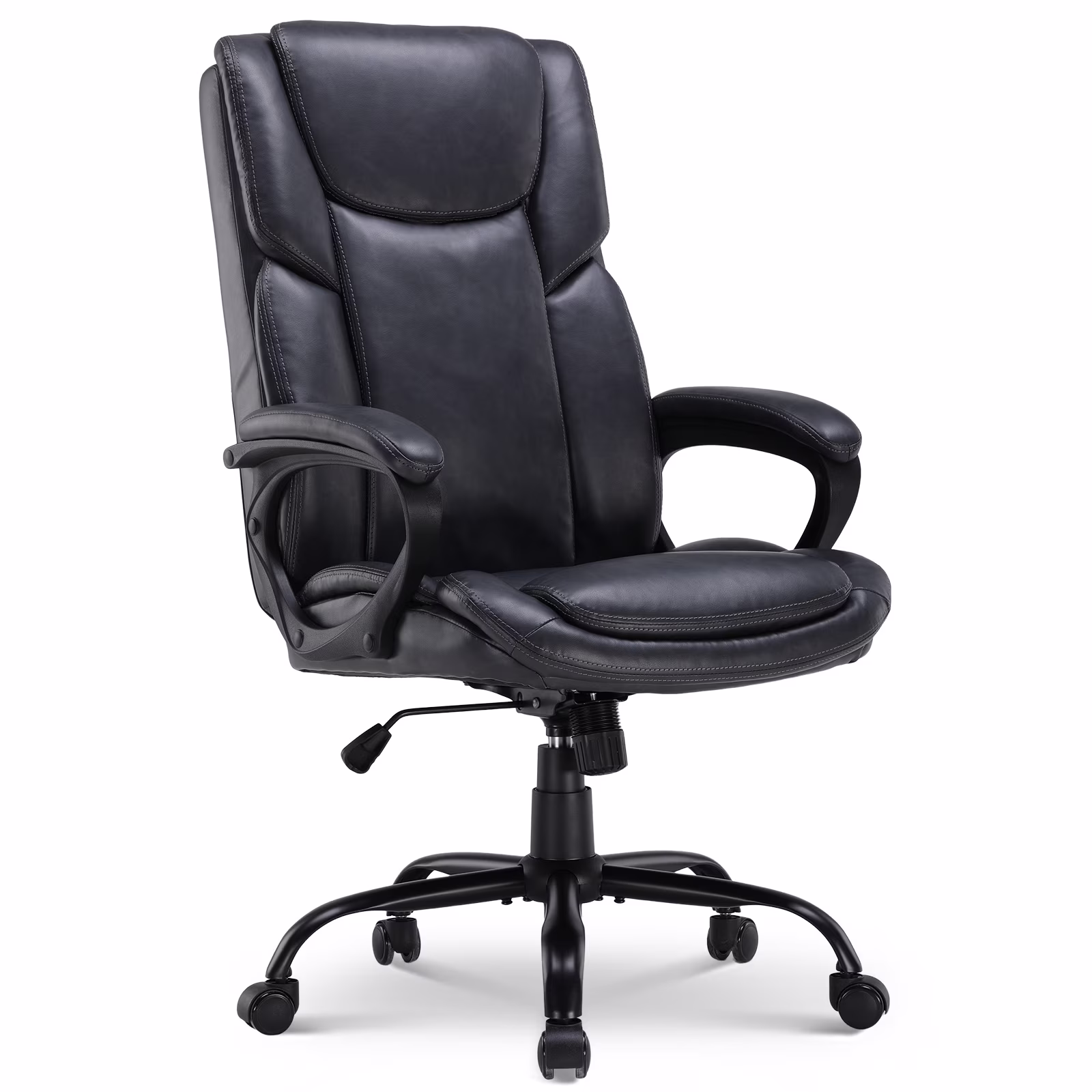 Executive Ergonomic High Back Leather Home Office Desk Chair, Black(Black) - Image 5