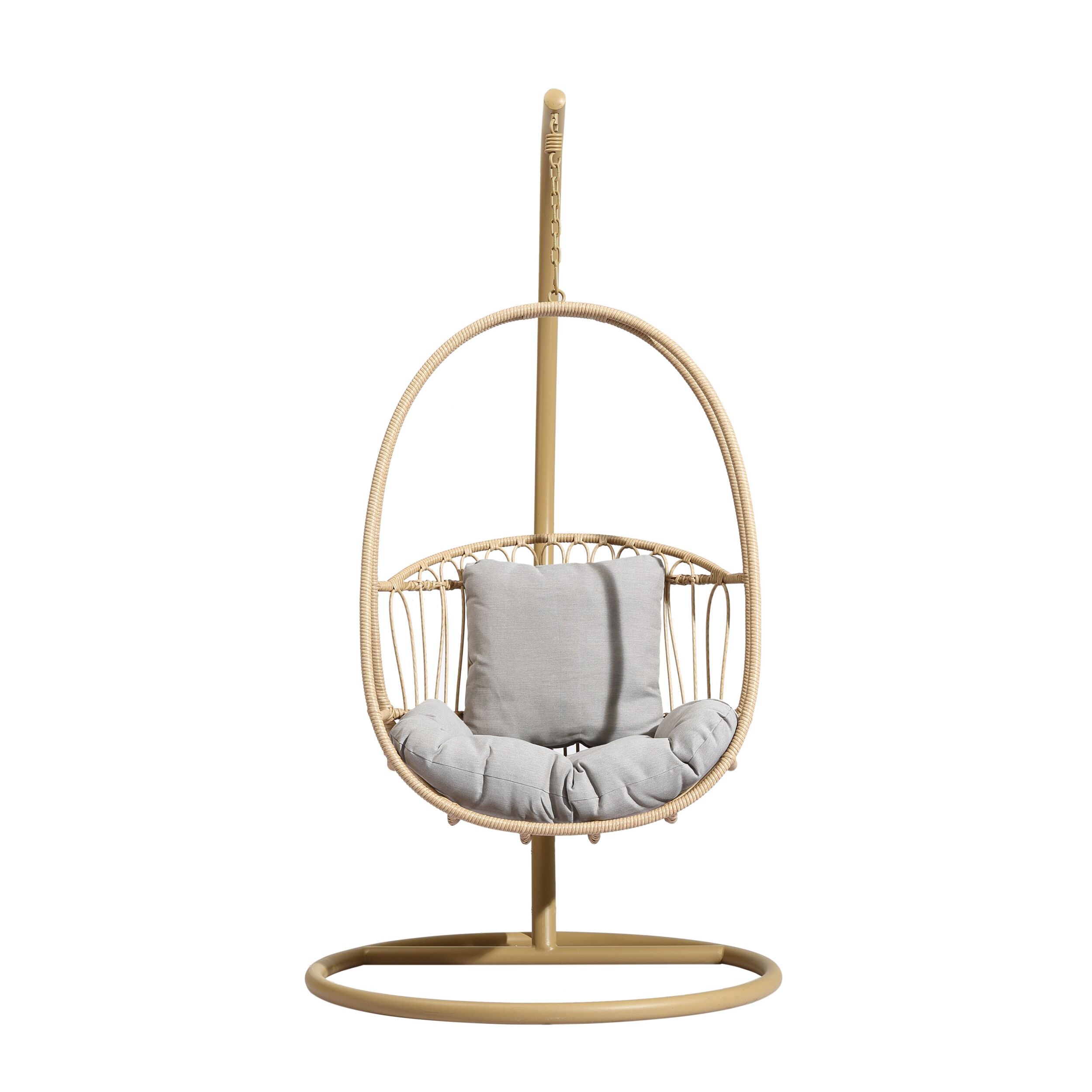 Byron Hanging Chair Natural/Taupe Grey Cushion