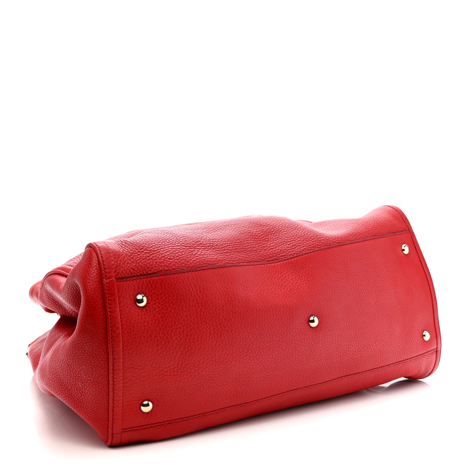 Pebbled Calfskin Large Soho Shoulder Bag Red