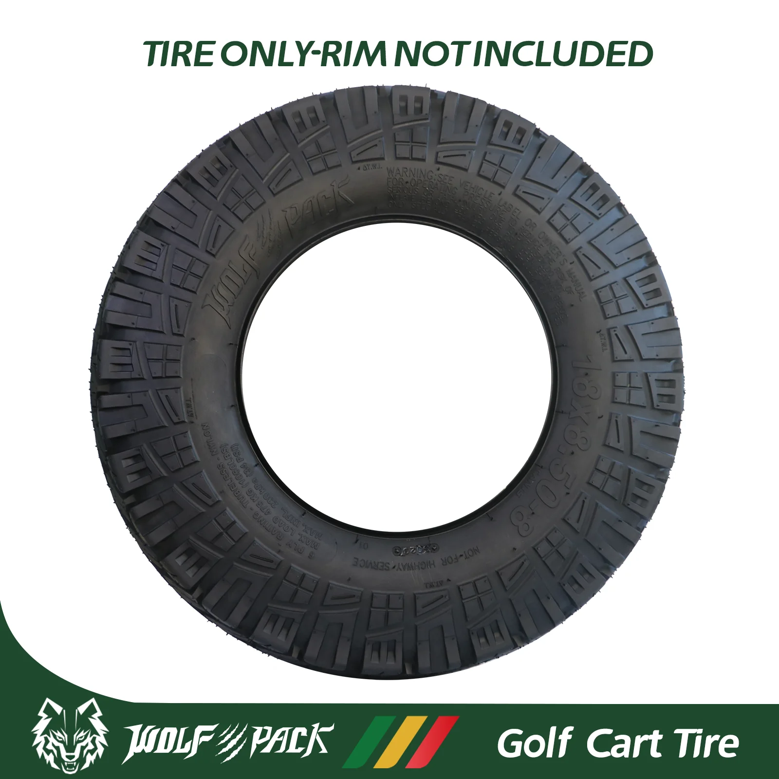 Set 4 18X8 50 8 Golf Cart Tires Non Directional Tubeless Tire Multi Terrain Tire with Superior Traction and Mud Resistant Self Cleaning Tread Design for Long Lasting Performance Image 3