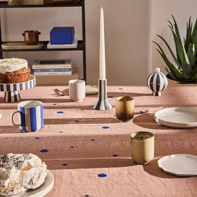 Nori bordduk 260x140 cm Terracotta Optic blue