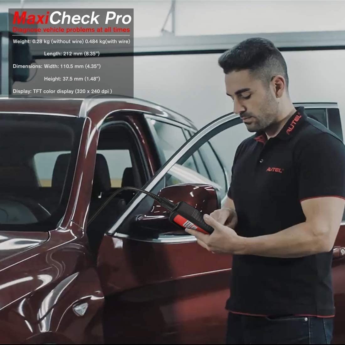 Autel Scanner Maxicheck Pro OBD2 Automotive Diagnostic Scan Tool with Airbag, EPB, SAS, BMS, Oil Reset, ABS Brake Bleeding Services