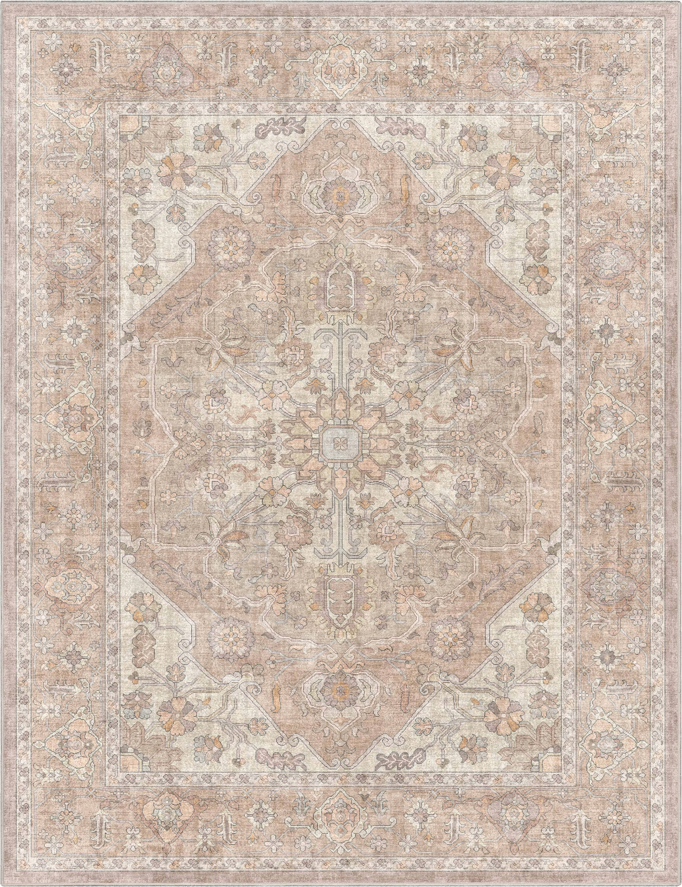 Well Woven Beige 5 ft. 3 in. x 7 ft. 3 in. Apollo Antigua Vintage Persian Oriental Area Rug