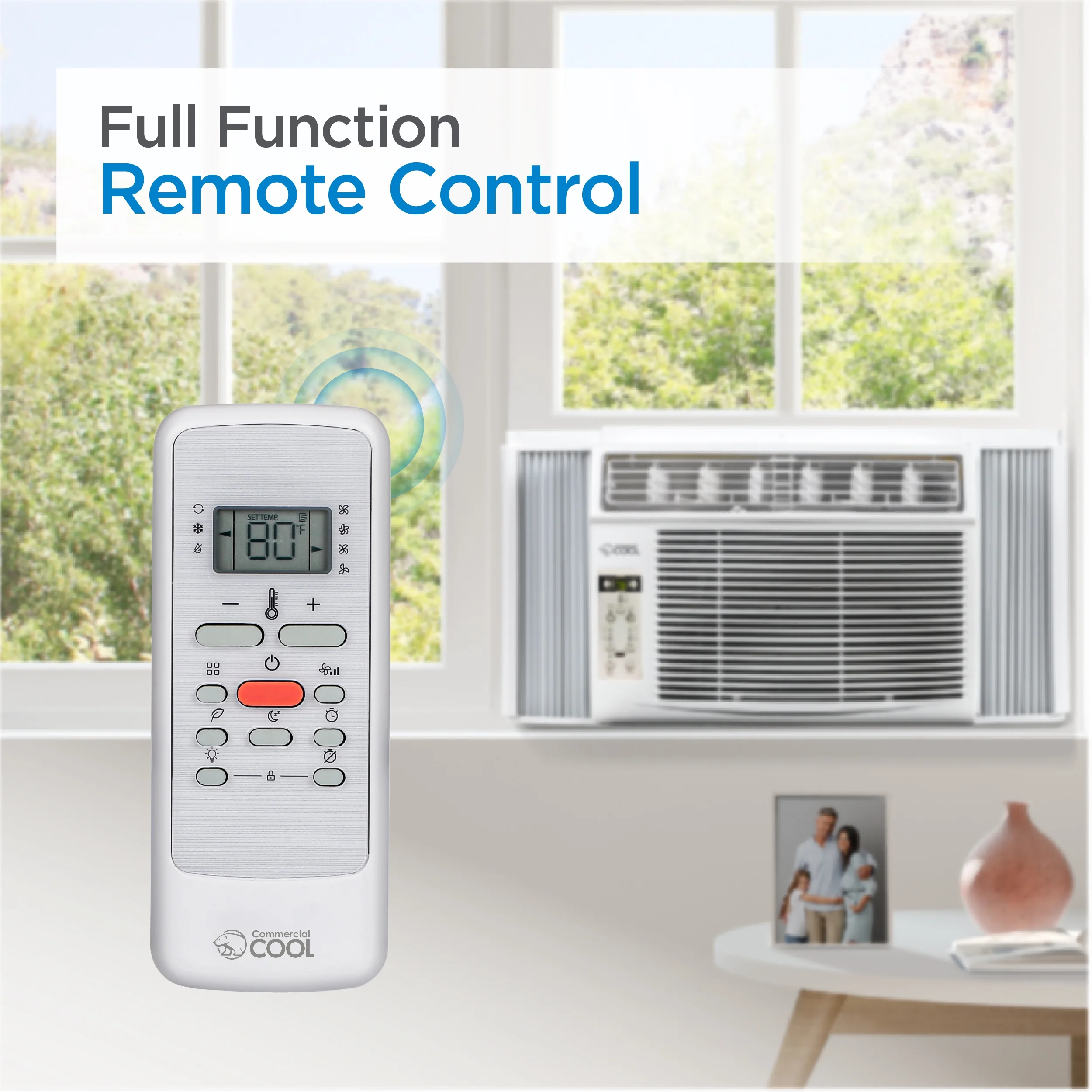COMMERCIAL COOL 14, 500 BTU Window Air Conditioner with Remote Control and Adjustable Thermostat, Cools up to 750 Sq. Ft. with Electronic Controls & Digital Display CWAM145W6C