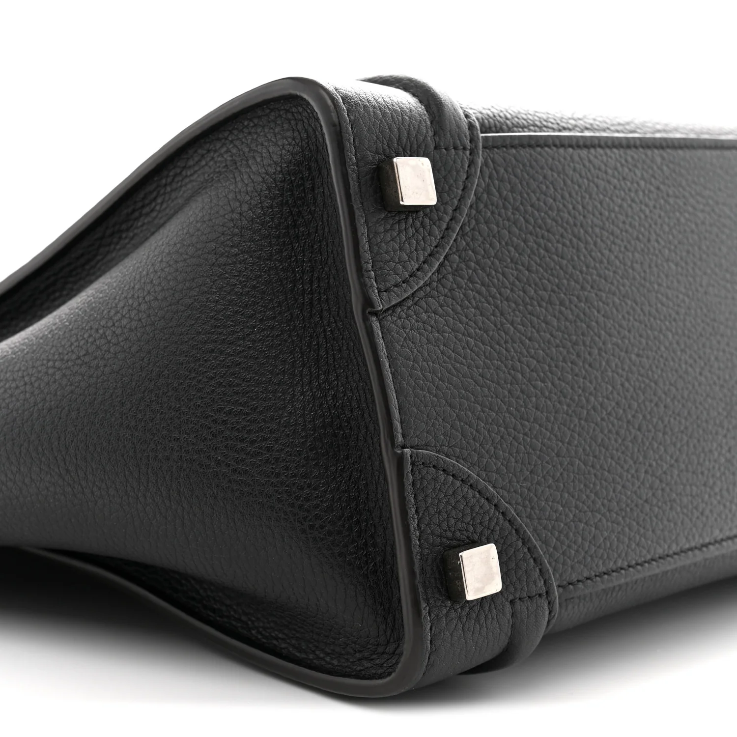 Drummed Calfskin Micro Luggage Black