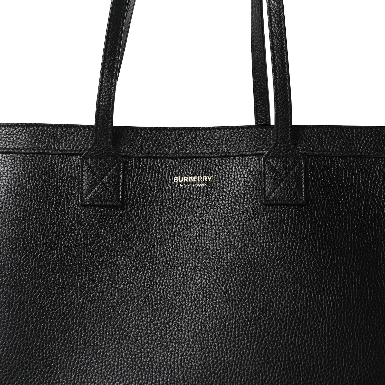 Grainy Calfskin Medium London Tote Bag Black