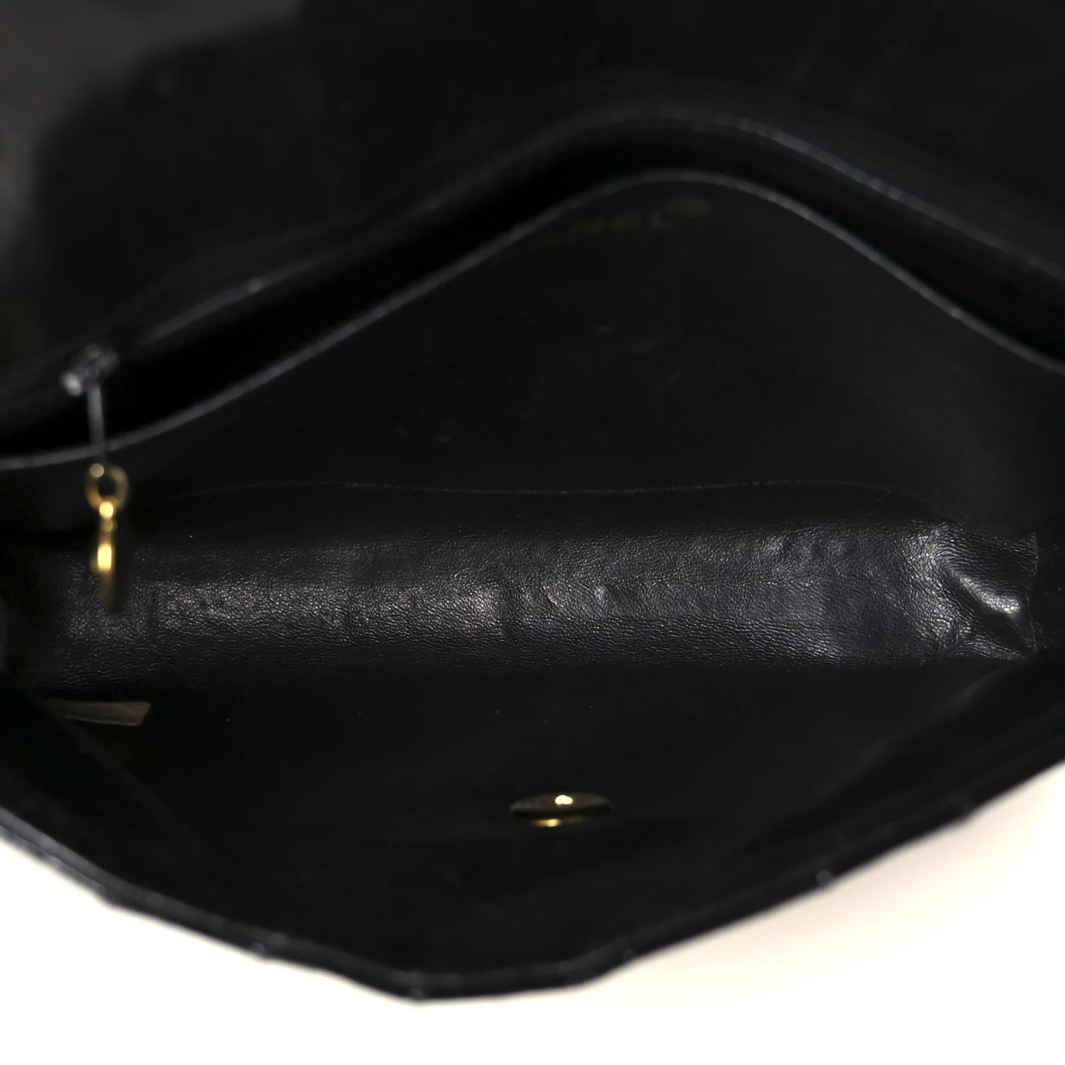 Patent Vertical Quilt Small Flap Black