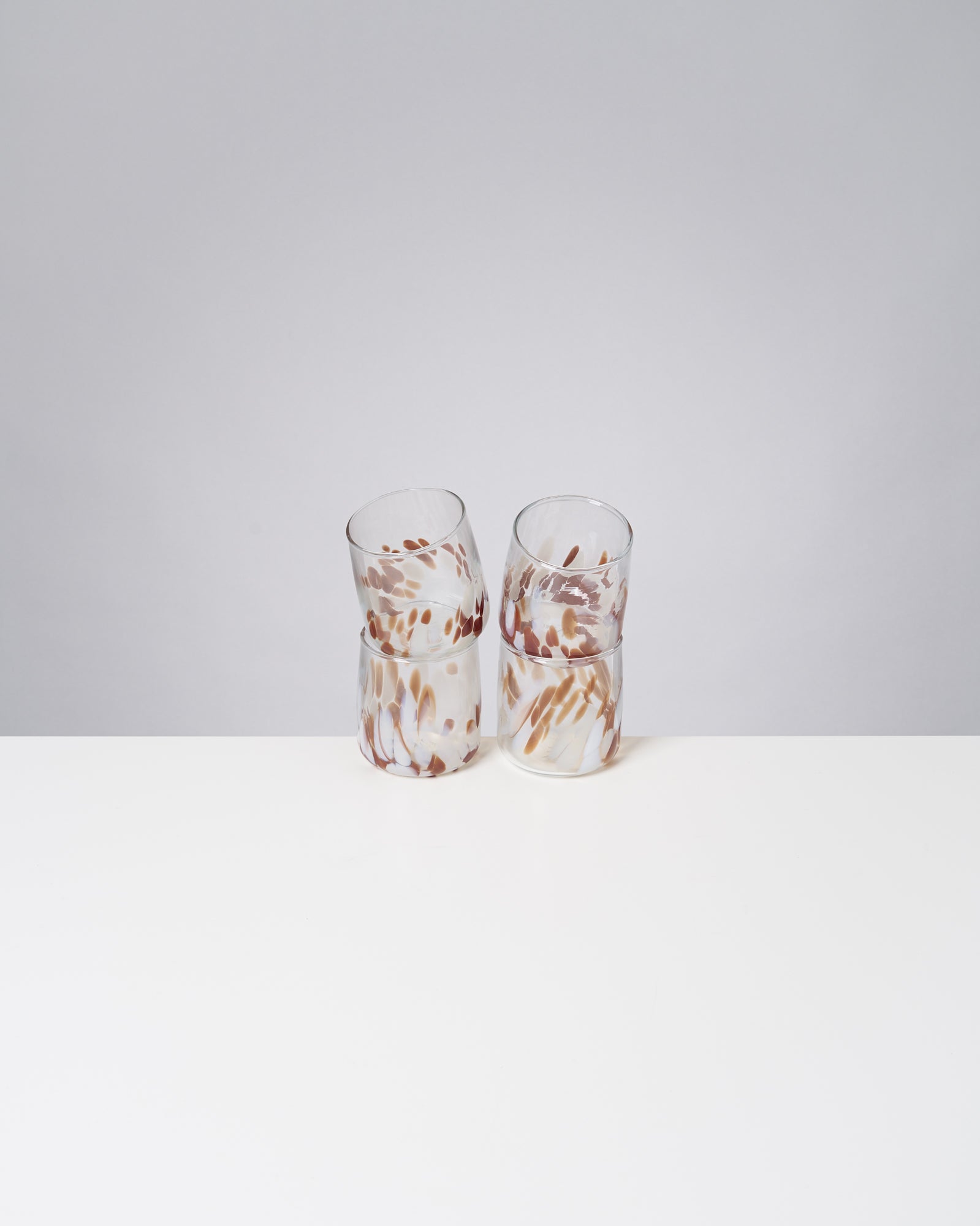 ALEGRIA - SMALL GLASS AMBER SAND SET OF 4