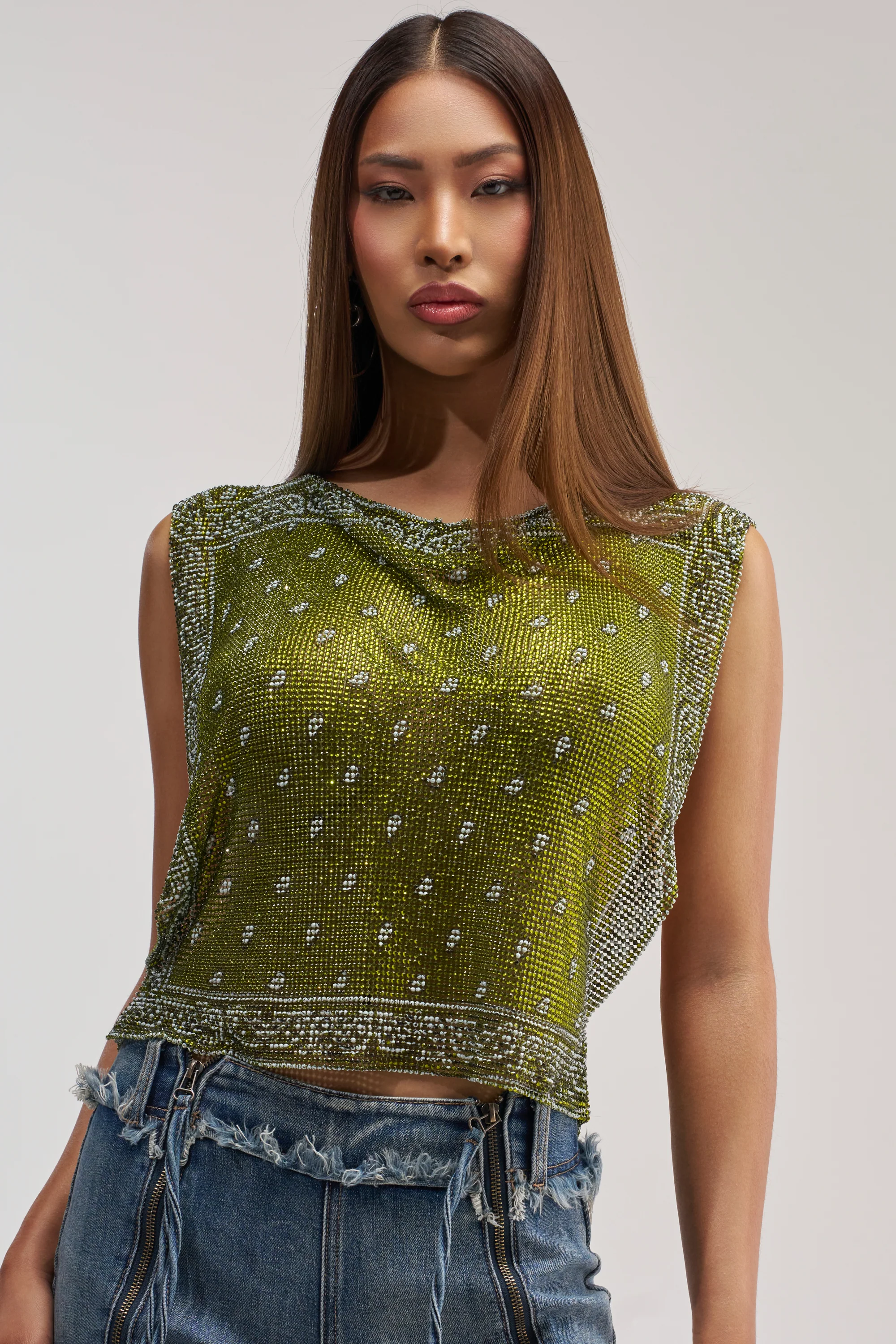 SUMMER LOVIN' RHINESTONE CHAIN TOP - Akira Store