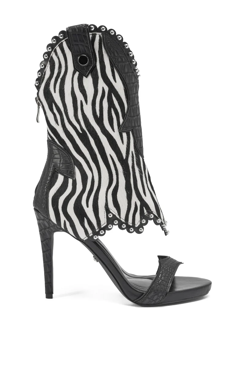 AZALEA WANG TAHLIE ZEBRA MULTI WESTERN GLADIATOR SANDAL - Akira Store