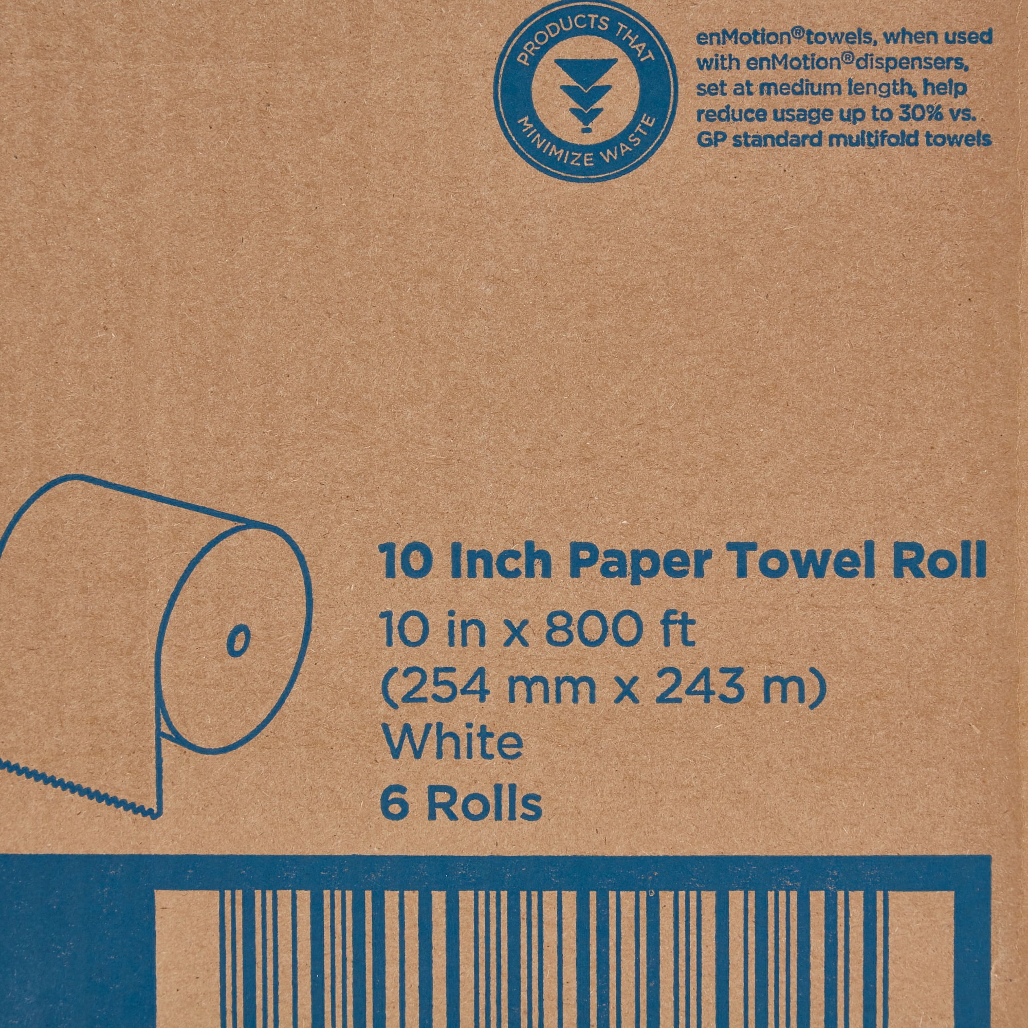 enMotion Paper Towel - 10 Inches x 800 Feet, White, 6 Count