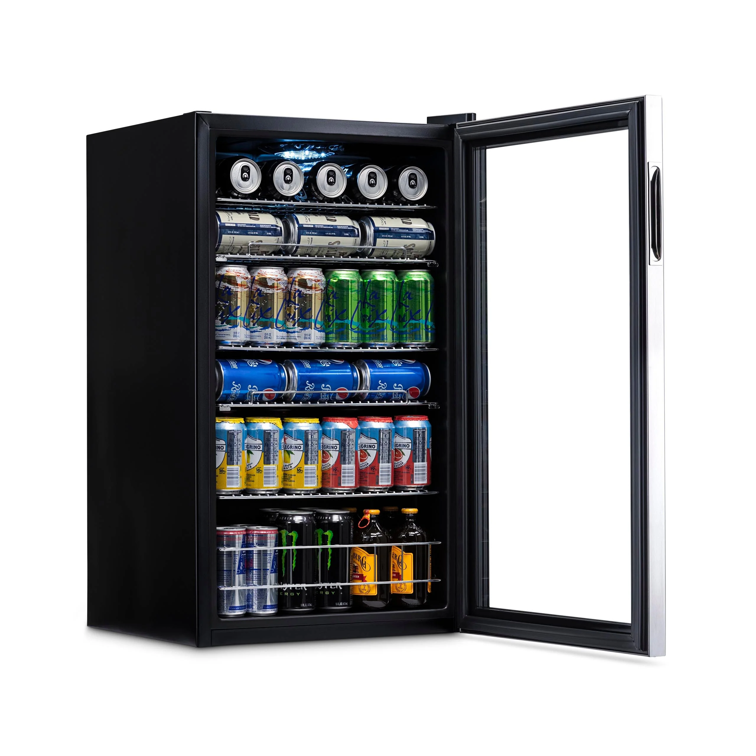 Newair 126-Can Freestanding Stainless Steel Beverage Fridge - 18.9
