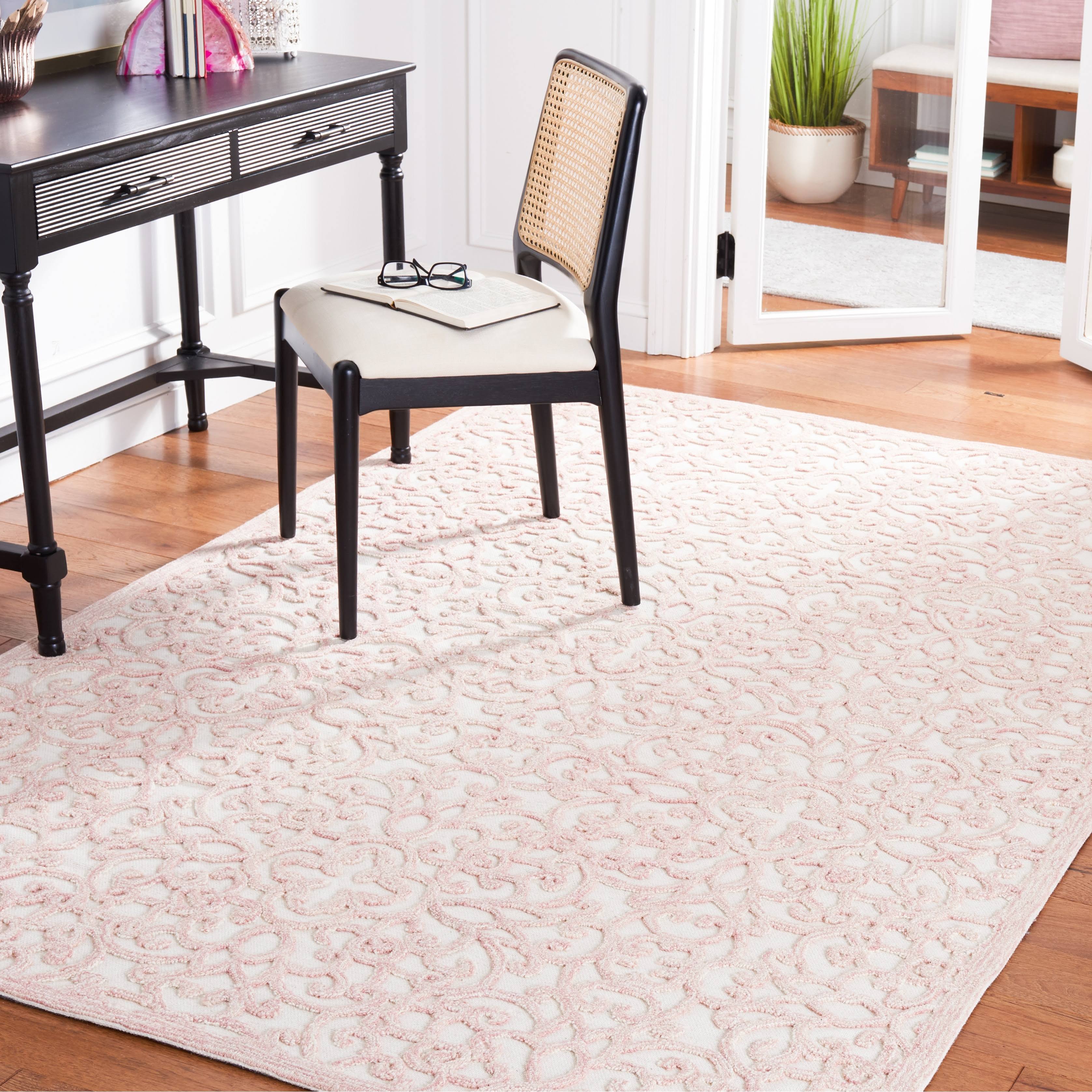 Martha Stewart Trace MSR3513U Ivory / Pink 6' x 9' Area Rug