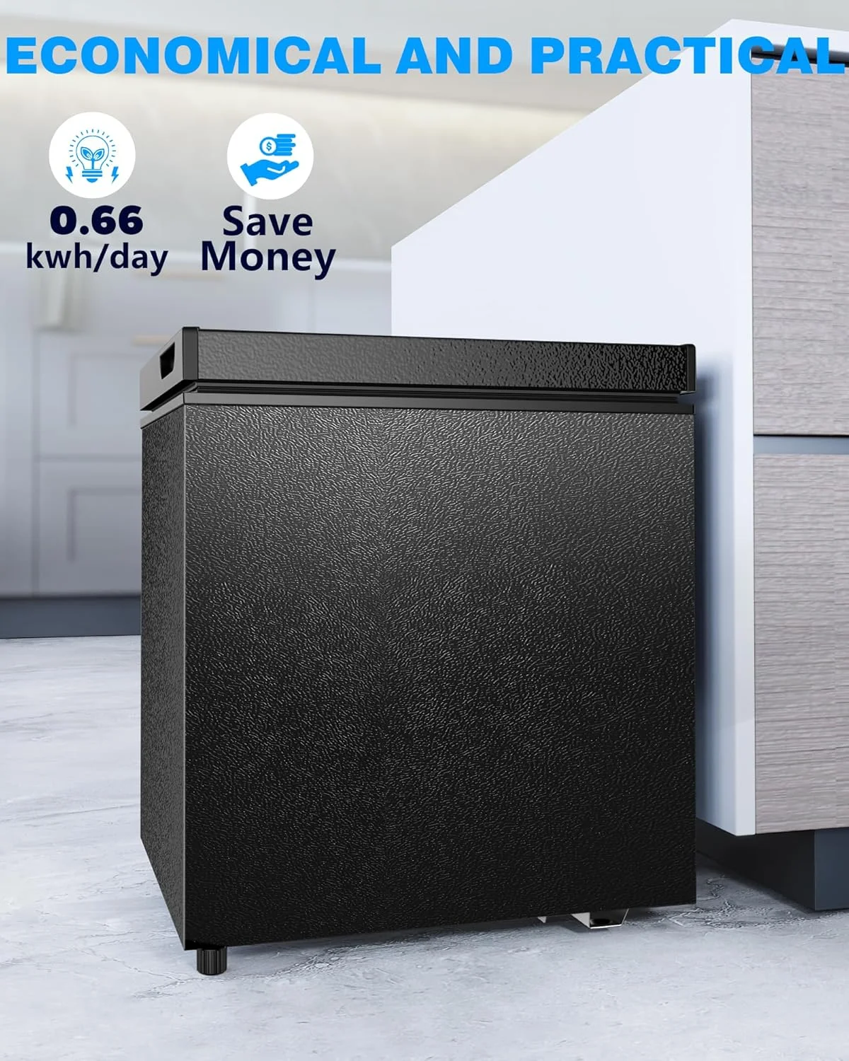 1 8 Cubic Feet Chest Freezer, Top Open Door, Free Standing Image 10