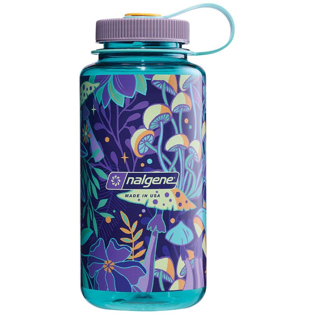 Nalgene 32 oz Wide Mouth Sustain Botanical Mushrooms Water Bottle