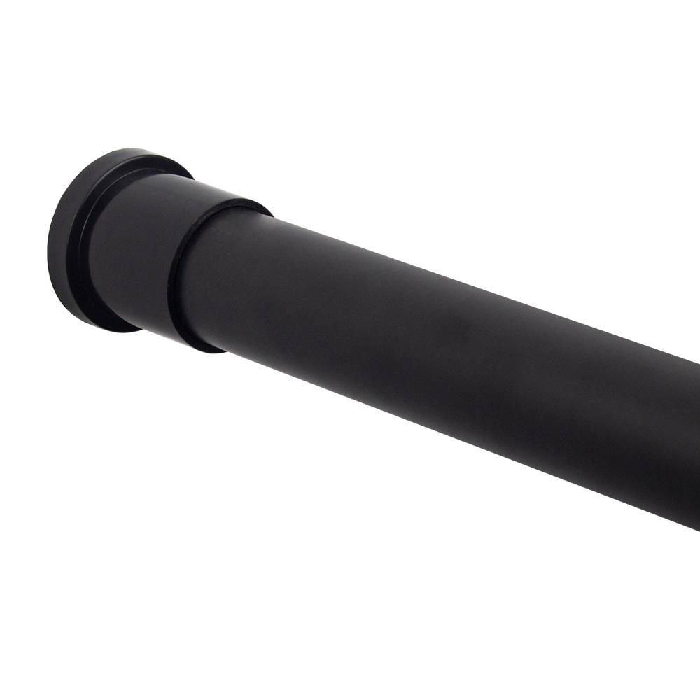 Style Selections 51-in to 86-in Matte Black Tension Single Straight Adjustable Shower Curtain Rod | SHLSNS04MB-86