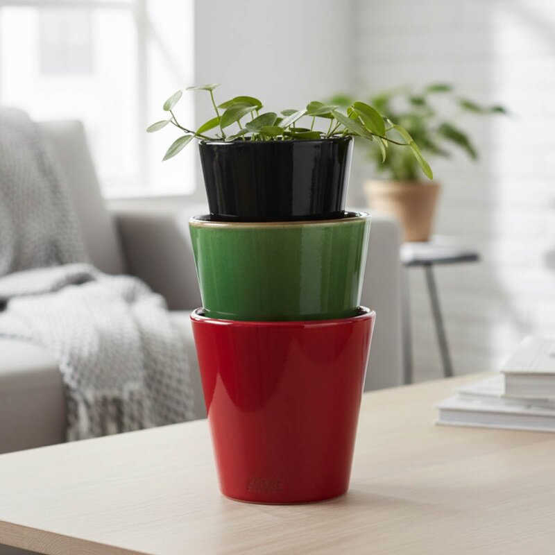 Plant blomsterpotte liten 12x12 cm grønn