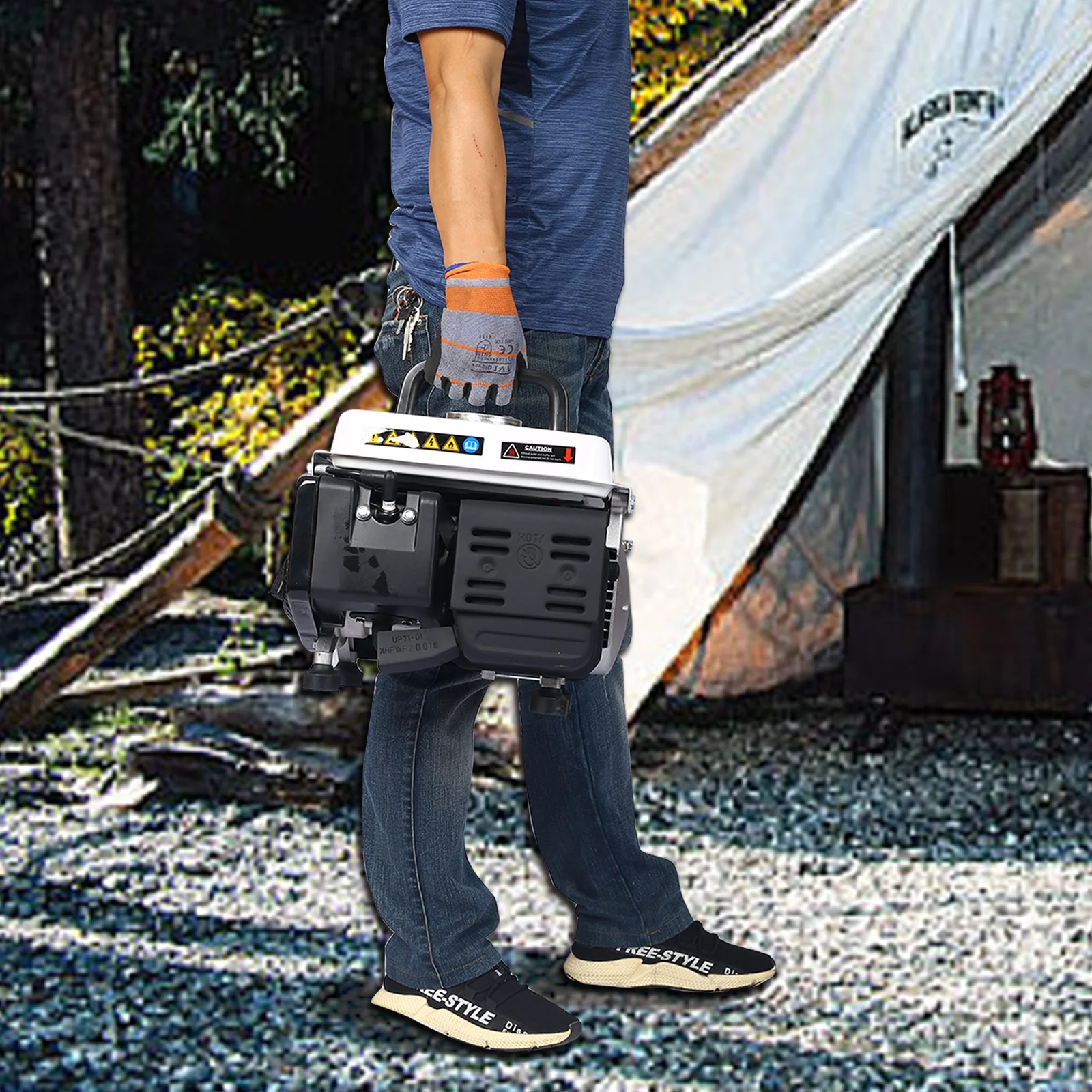 Portable Gas Powered Generator, 900W Peak, 800W Rated, Low Noise, Lightweight, EPA Compliant for Home, Camping, and Outdoor Use(White) Image 10